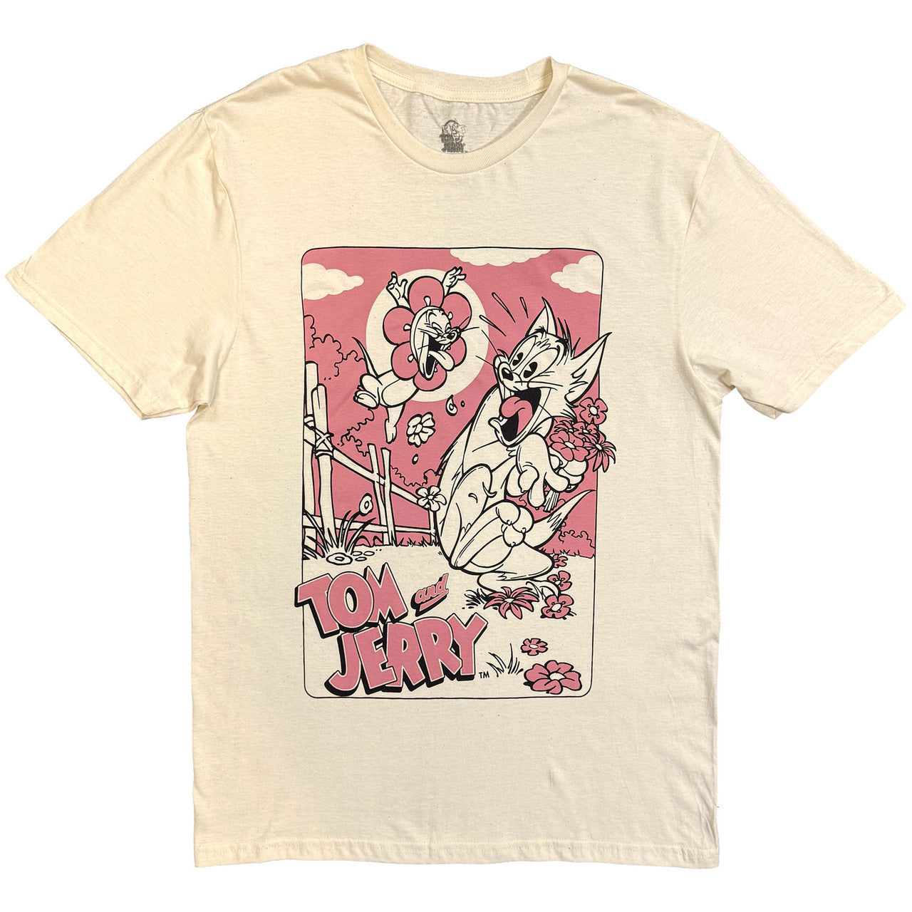 Tom & Jerry Flower Picking Natural T-Shirt