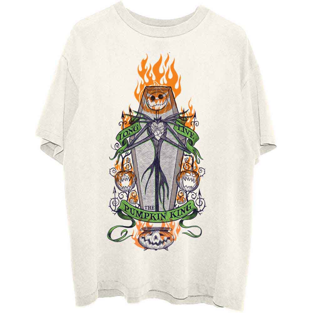 THE NIGHTMARE BEFORE CHRISTMAS ORANGE FLAMES PUMPKIN KING T-SHIRT