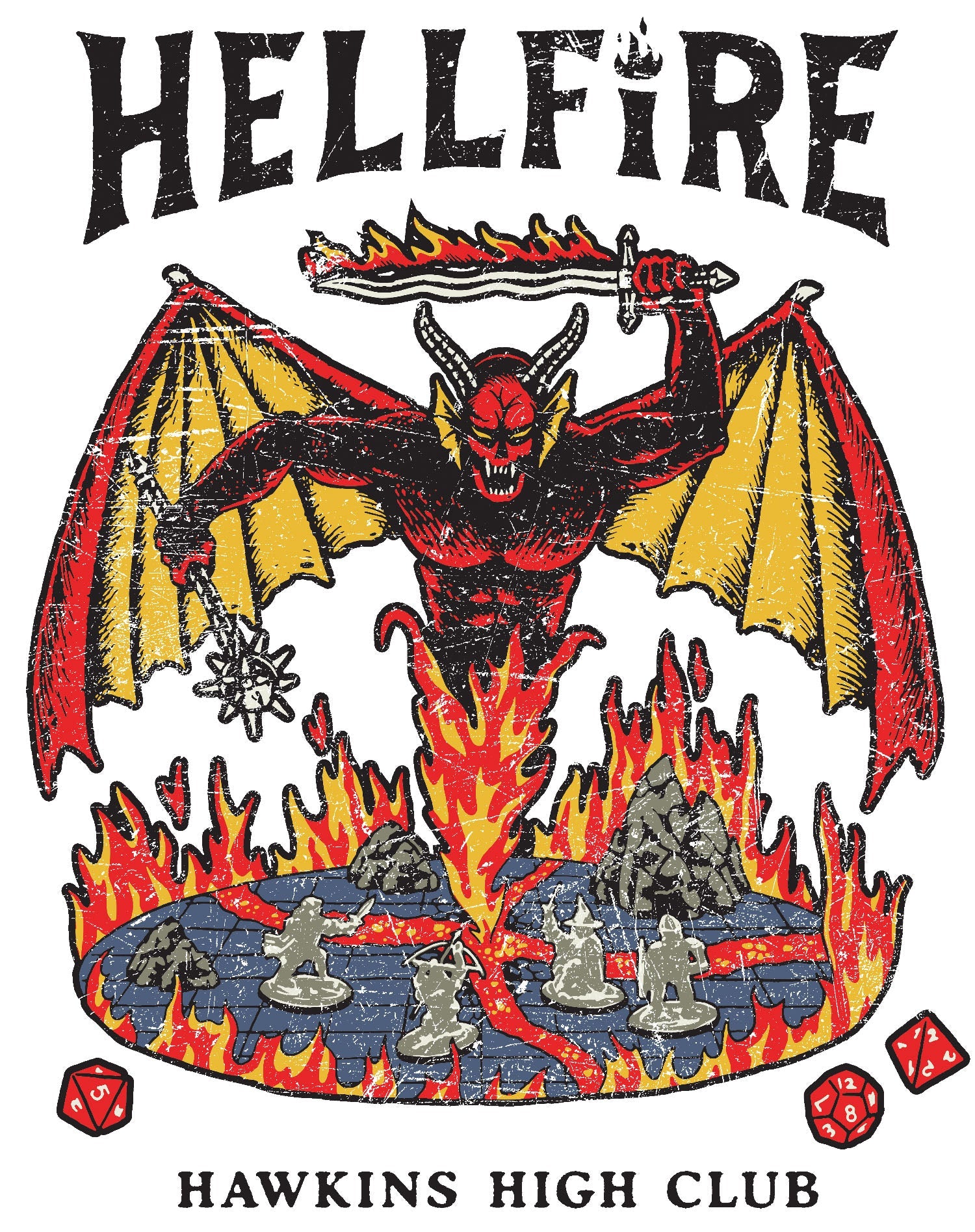 Stranger Things Hellfire Club Poster Hawkins High DND Gang Official Men's T-Shirt