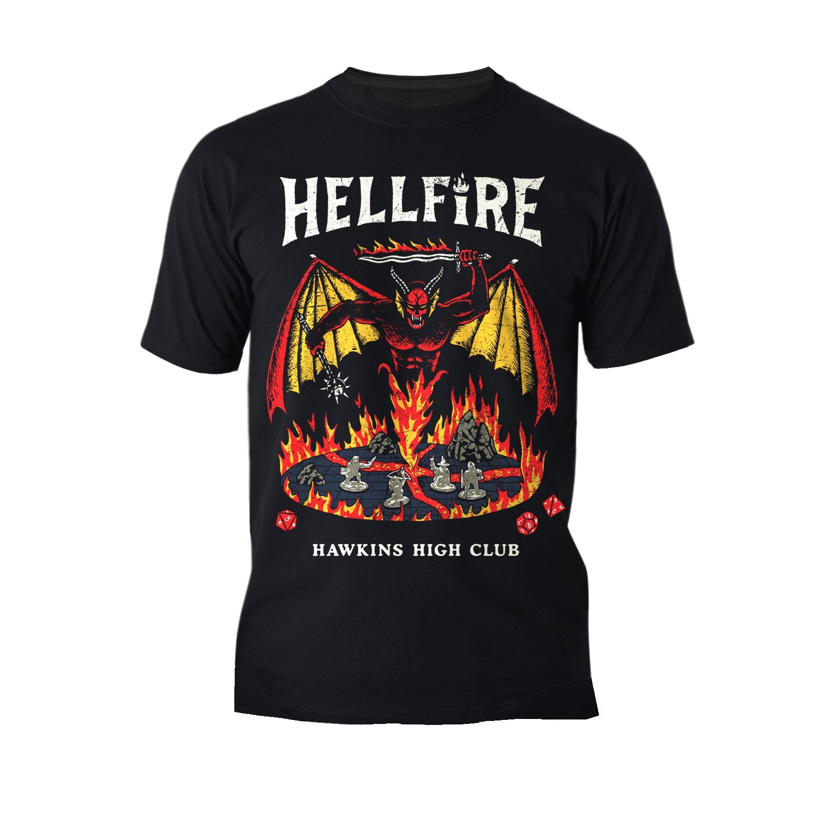 Stranger Things Hellfire Club Poster Hawkins High DND Retro Official Men's T-Shirt