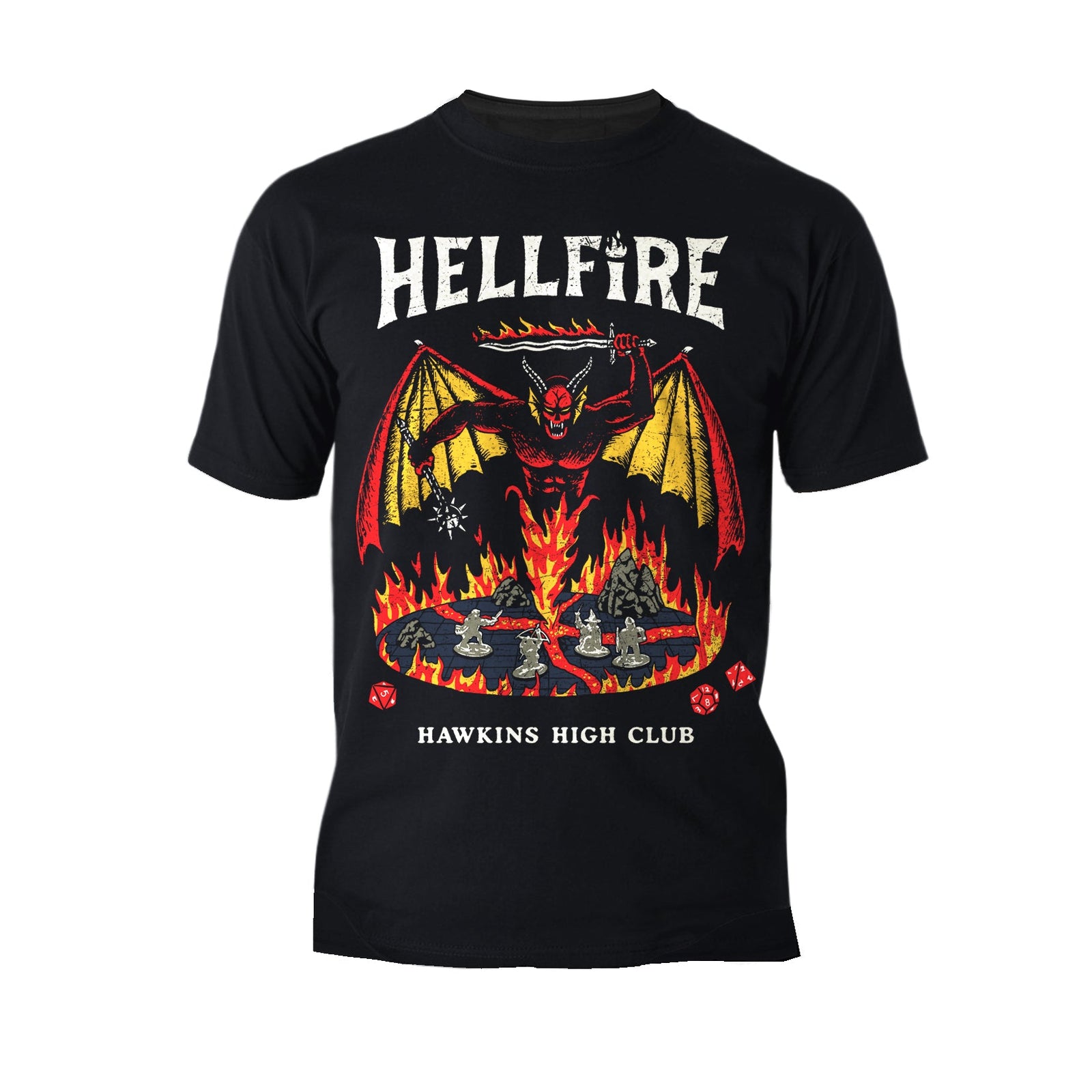 Stranger Things Hellfire Club Poster Hawkins High DND Retro Official Men's T-Shirt