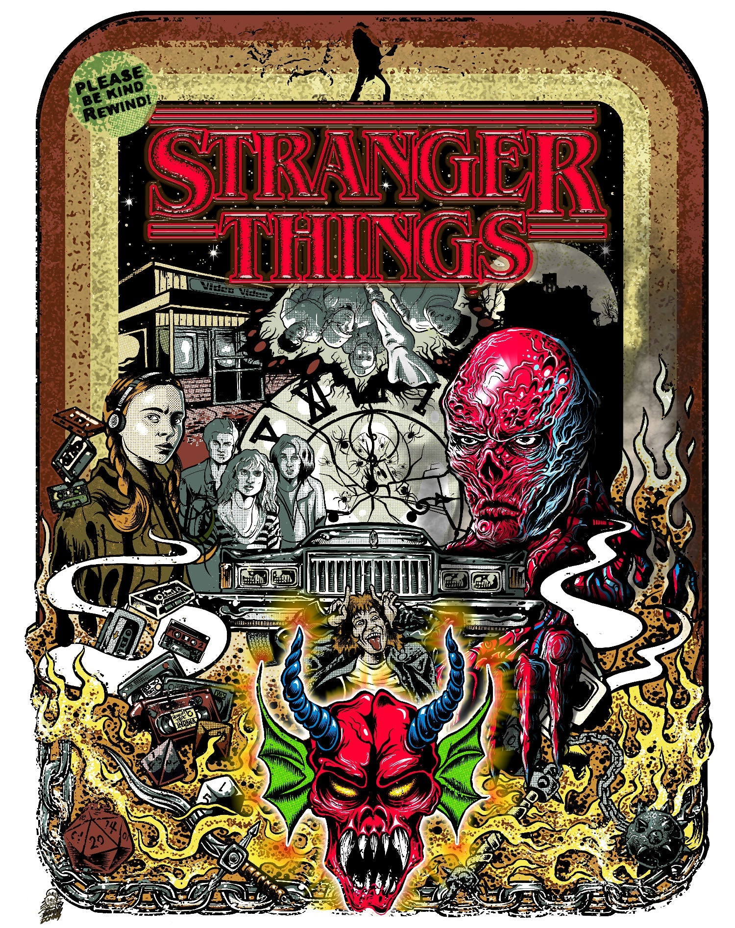 Stranger Things Comic The Party Vecna Vintage Official Men's T-Shirt