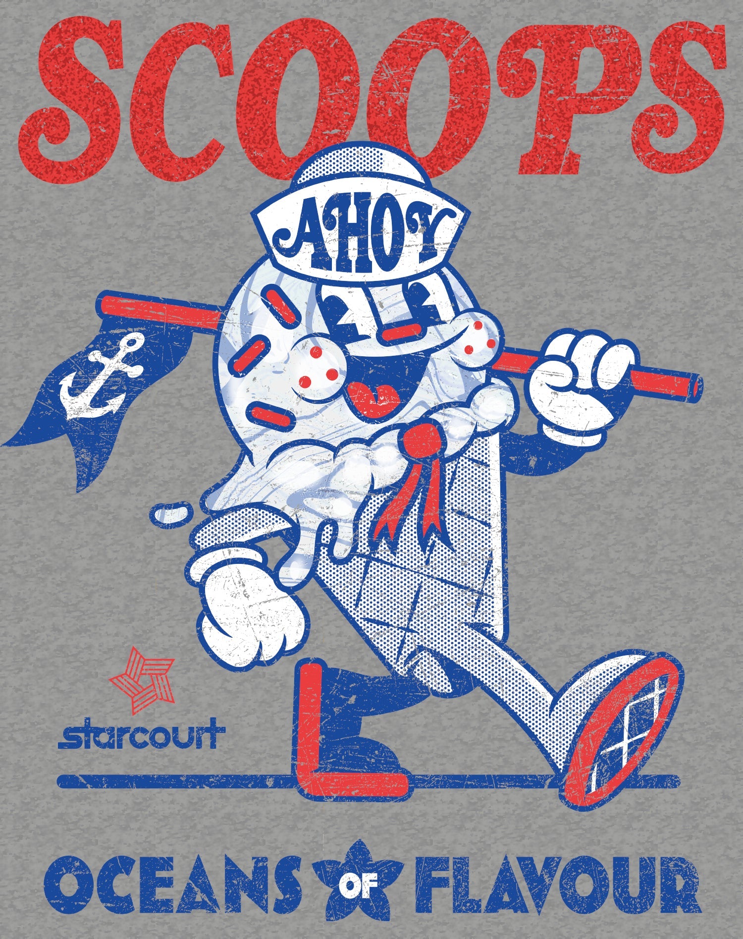 Stranger Things Scoops Ahoy Ice Cream Mascot Starcourt Retro Official Men's T-Shirt