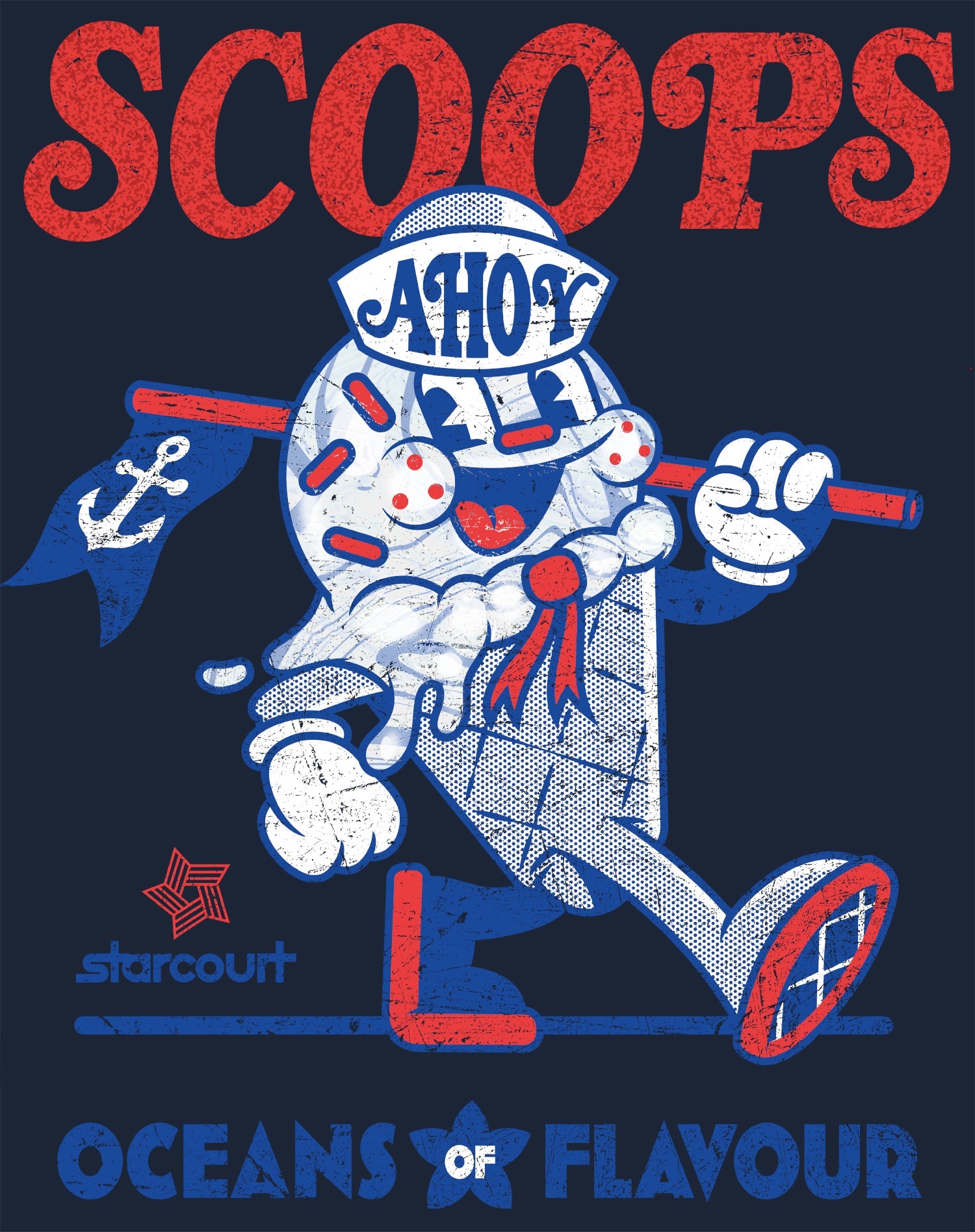 Stranger Things Scoops Ahoy Ice Cream Mascot Starcourt Retro Official Women's SKINNY FIT T-Shirt