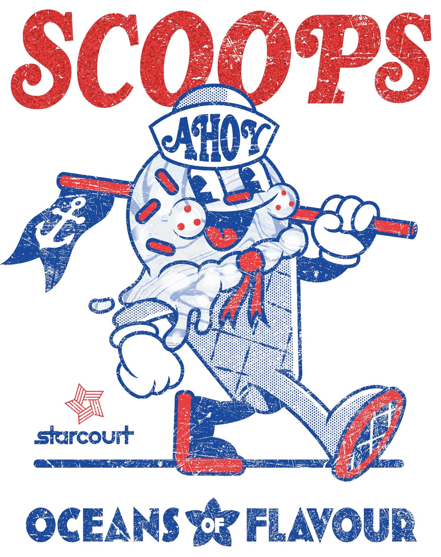 Stranger Things Scoops Ahoy Ice Cream Mascot Starcourt Retro Official Men's T-Shirt
