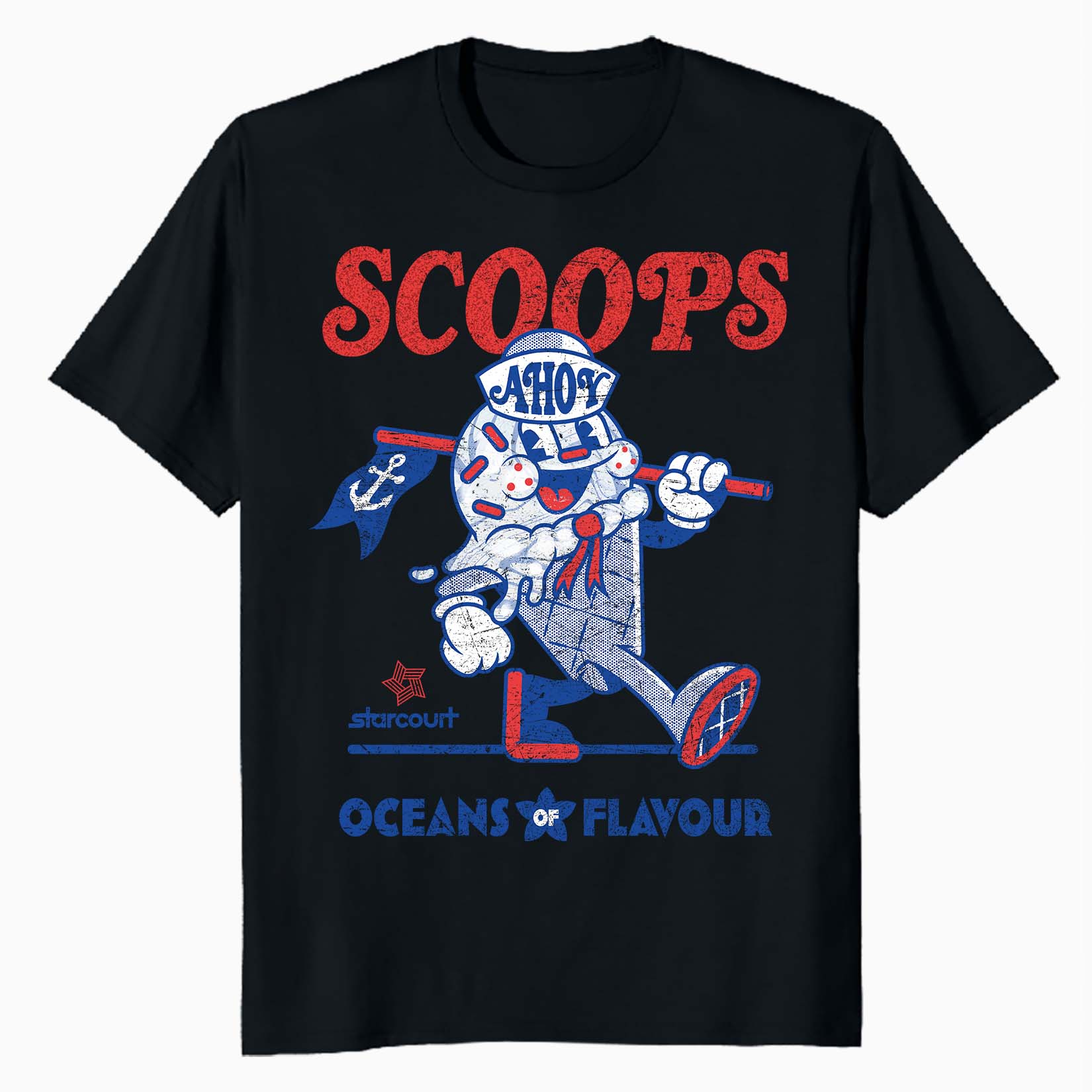 Stranger Things Scoops Ahoy Ice Cream Mascot Starcourt Retro Official Men's T-Shirt