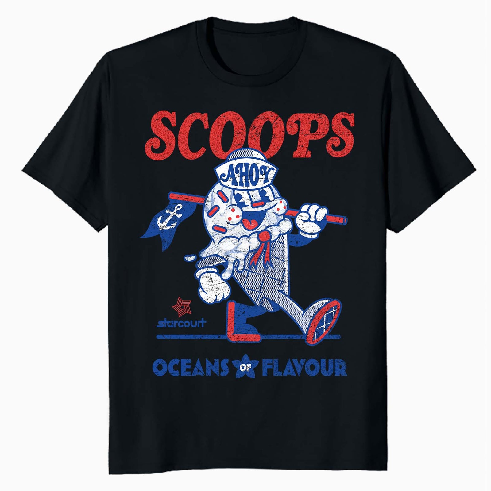 Stranger Things Scoops Ahoy Ice Cream Mascot Starcourt Retro Official Men's T-Shirt