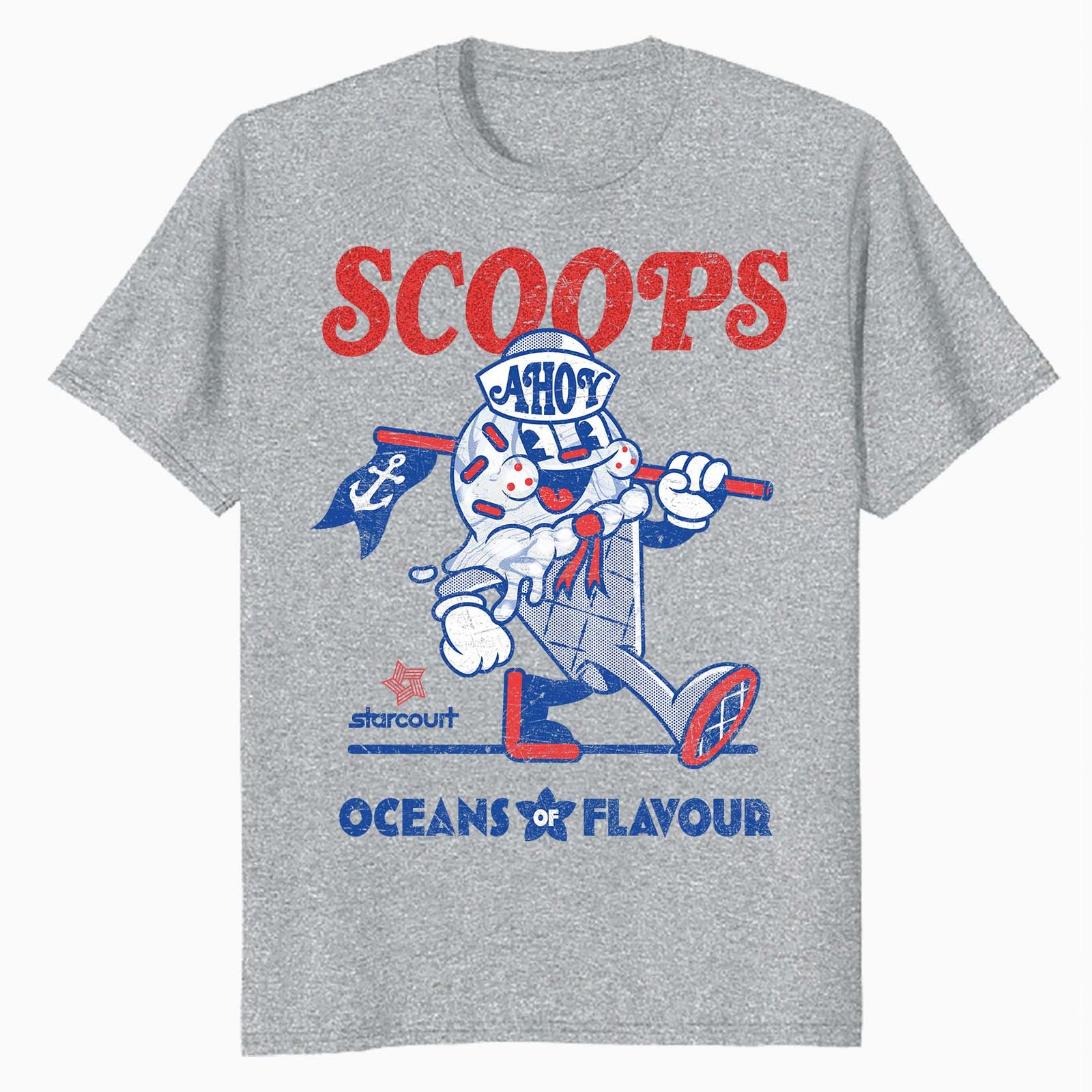 Stranger Things Scoops Ahoy Ice Cream Mascot Starcourt Retro Official Men's T-Shirt