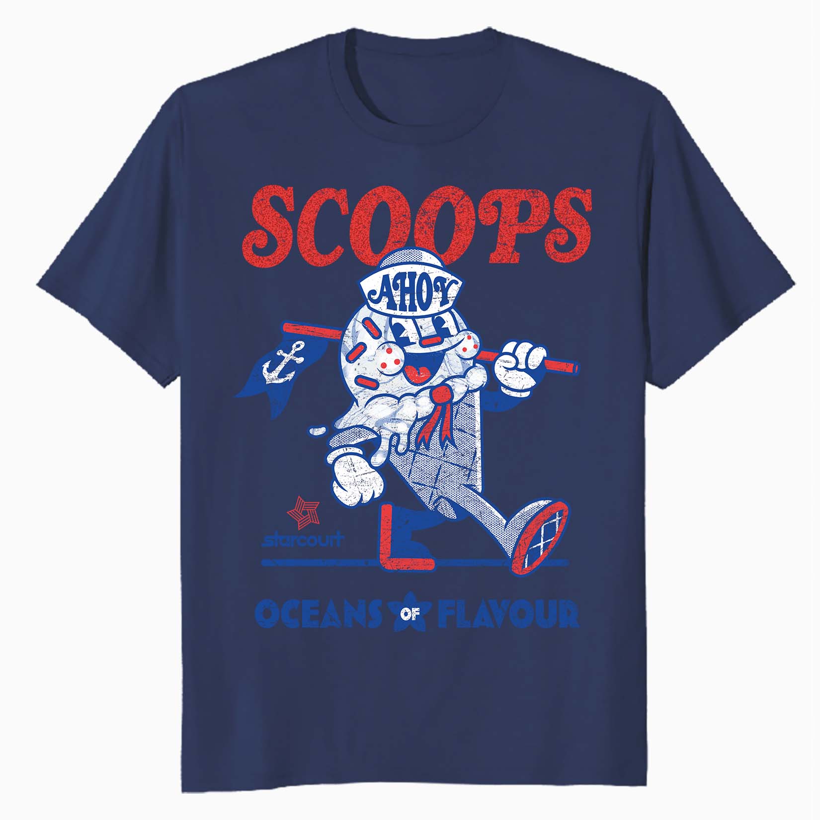 Stranger Things Scoops Ahoy Ice Cream Mascot Starcourt Retro Official Men's T-Shirt