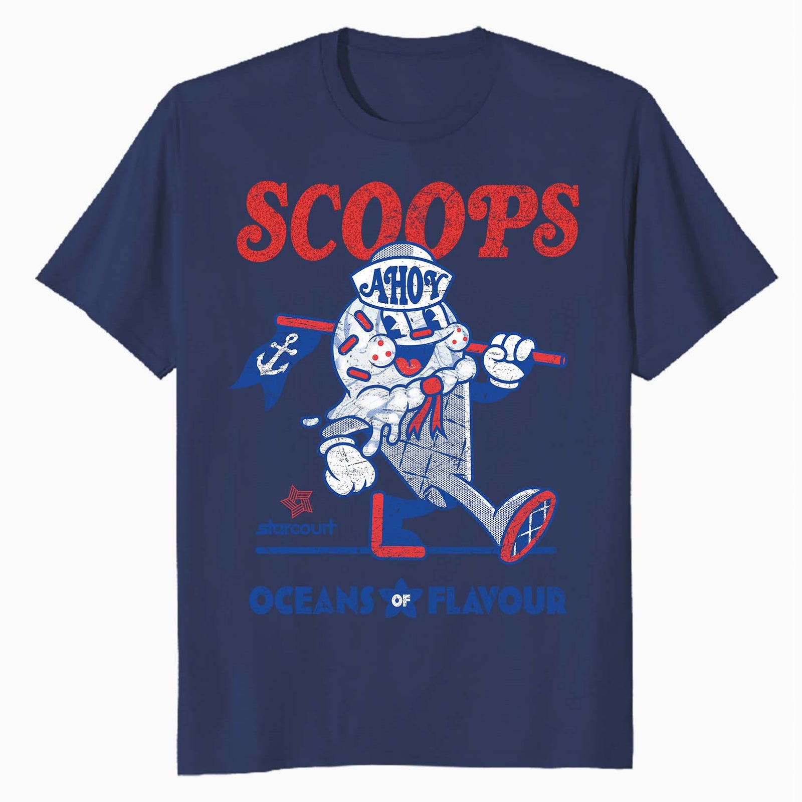 Stranger Things Scoops Ahoy Ice Cream Mascot Starcourt Retro Official Men's T-Shirt