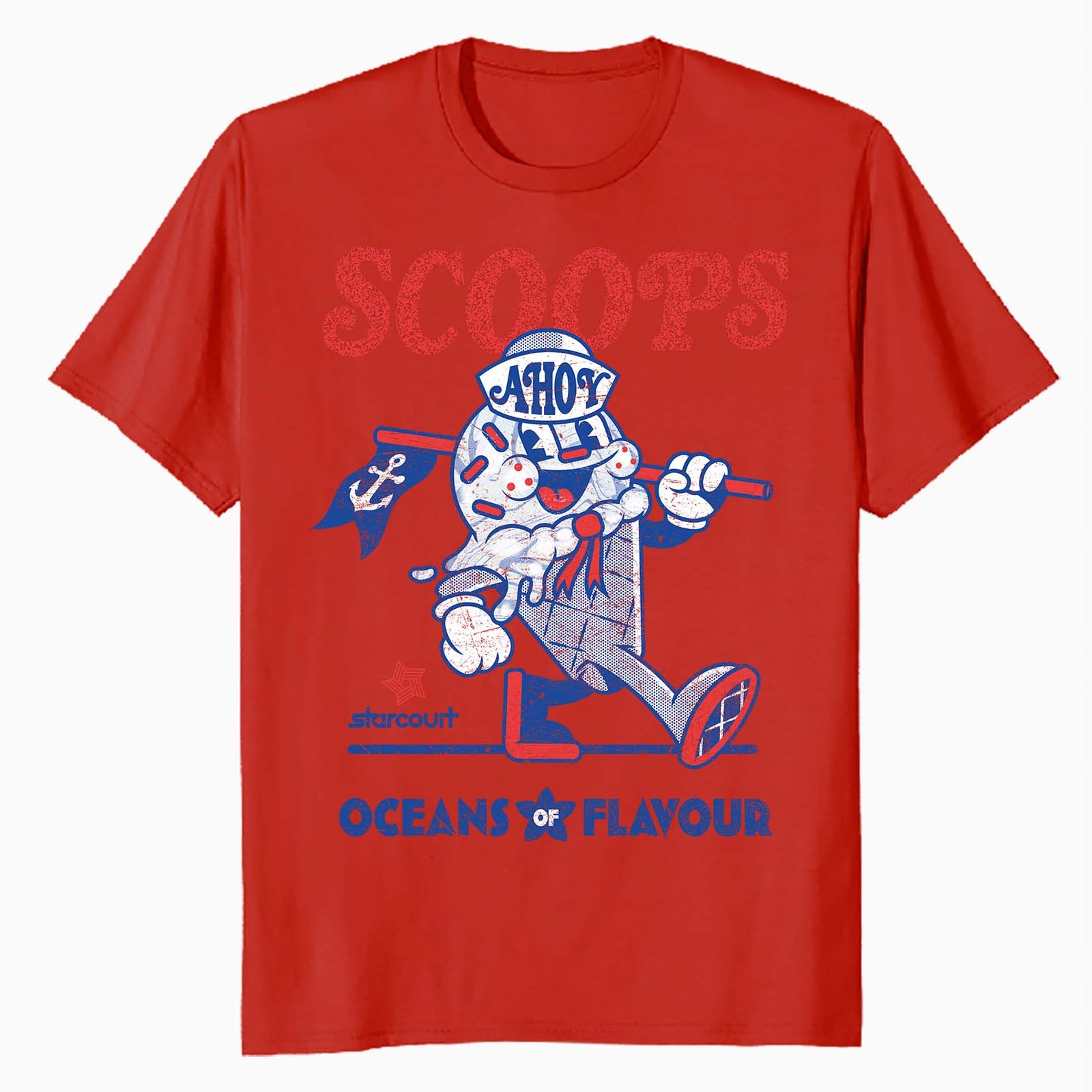 Stranger Things Scoops Ahoy Ice Cream Mascot Starcourt Retro Official Men's T-Shirt