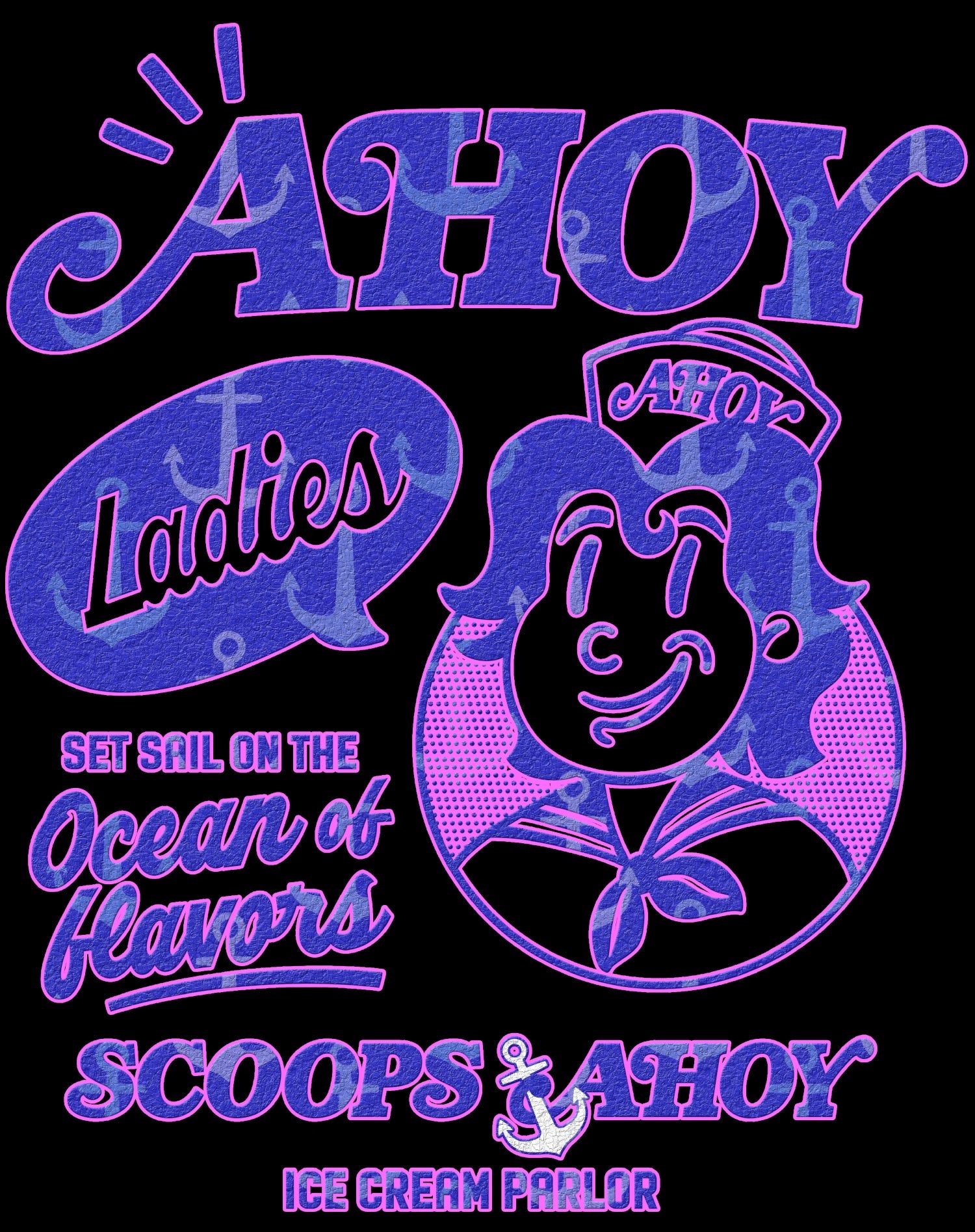 Stranger Things Scoops Ahoy Ice Cream Sail Retro 80s Vintage Official Women's SKINNY FIT T-Shirt