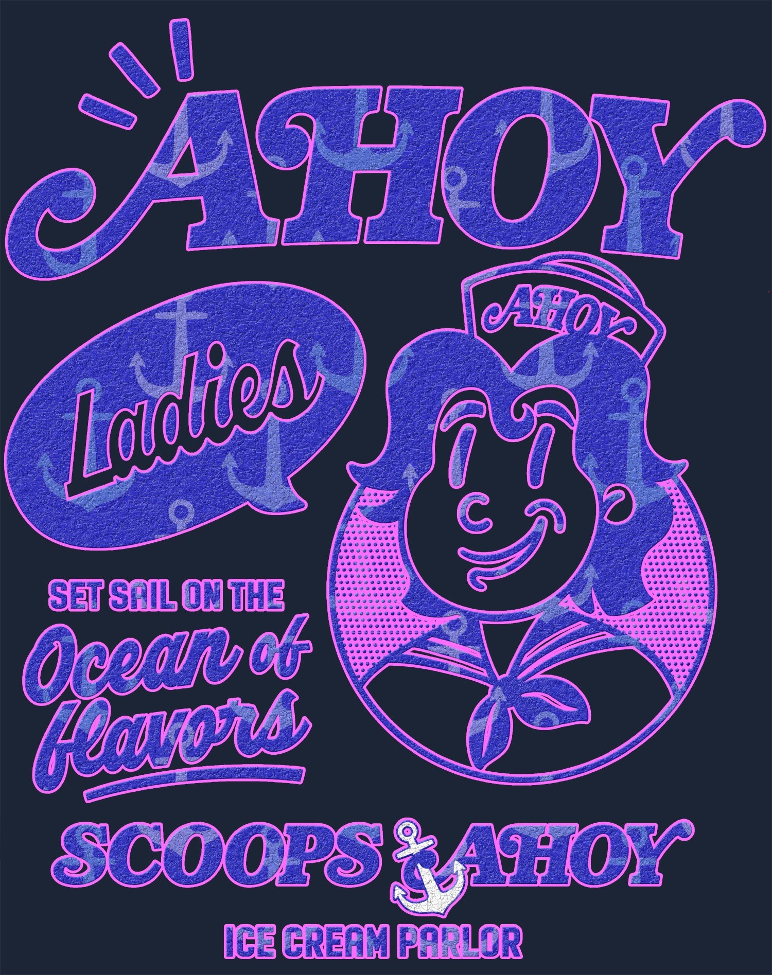 Stranger Things Scoops Ahoy Ice Cream Sail Retro 80s Vintage Official Women's SKINNY FIT T-Shirt