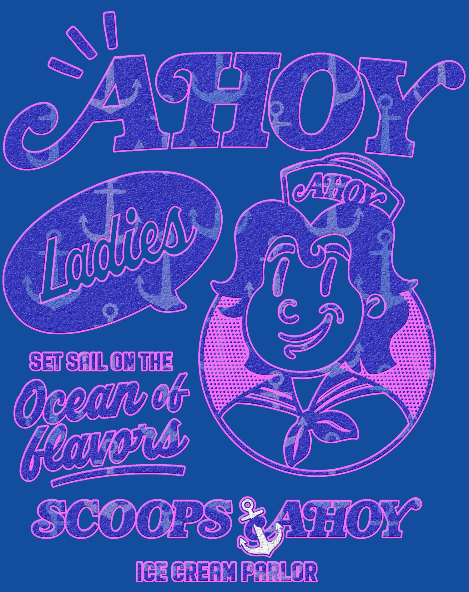 Stranger Things Scoops Ahoy Ice Cream Sail Retro 80s Vintage Official Women's SKINNY FIT T-Shirt