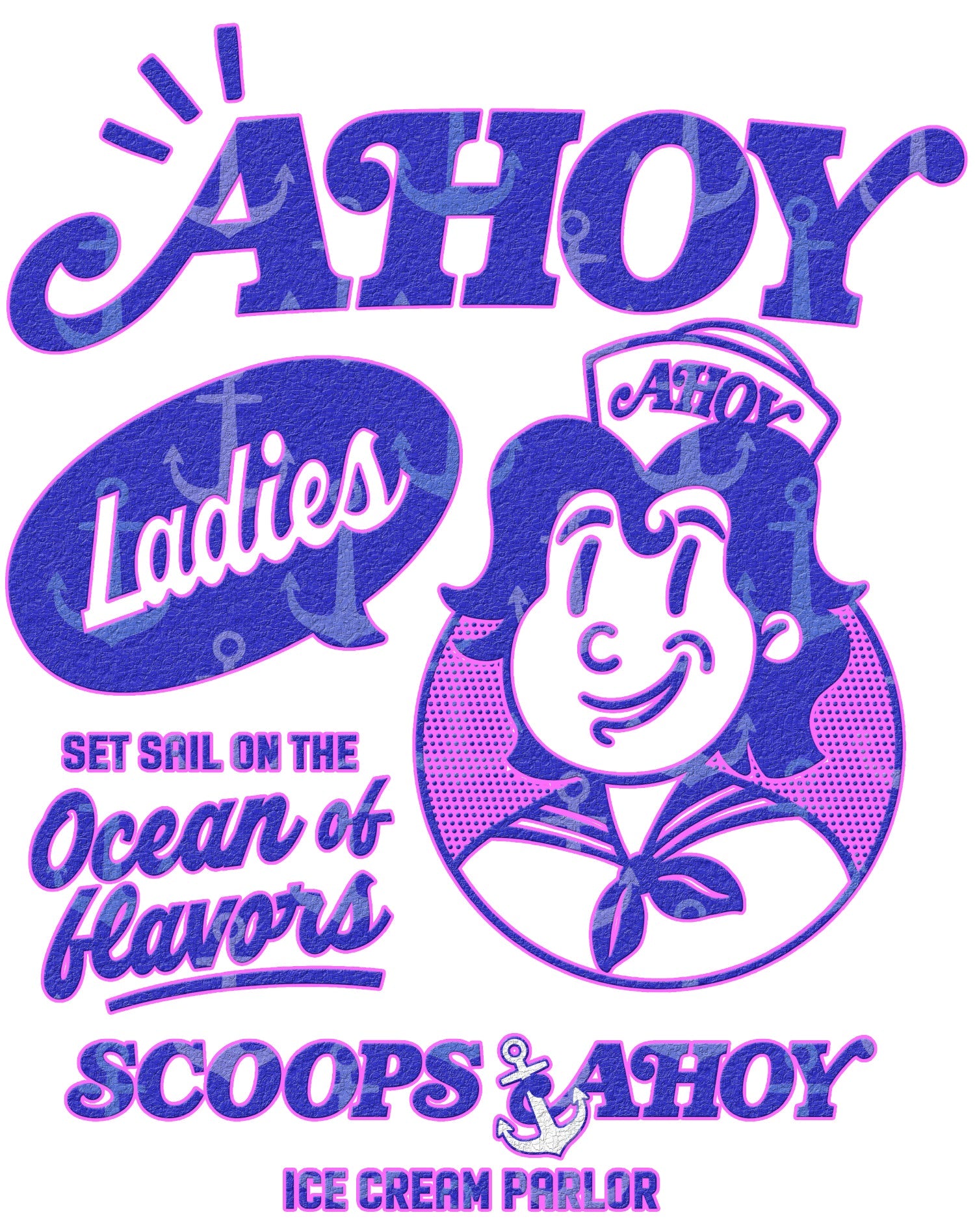 Stranger Things Scoops Ahoy Ice Cream Sail Retro 80s Vintage Official Women's SKINNY FIT T-Shirt