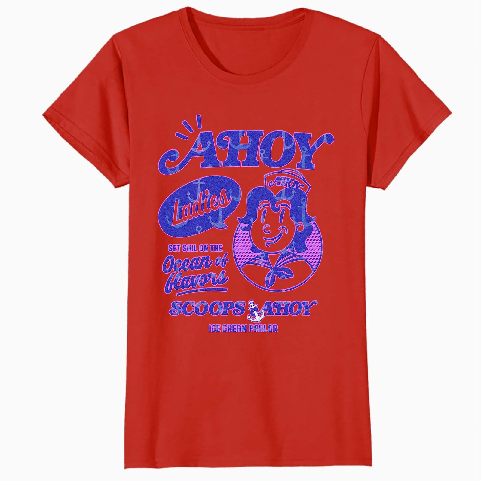 Stranger Things Scoops Ahoy Ice Cream Sail Retro 80s Vintage Official Women's SKINNY FIT T-Shirt