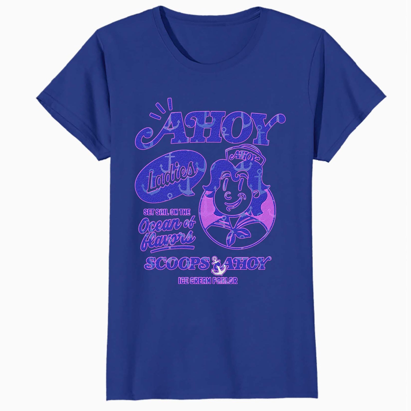 Stranger Things Scoops Ahoy Ice Cream Sail Retro 80s Vintage Official Women's SKINNY FIT T-Shirt