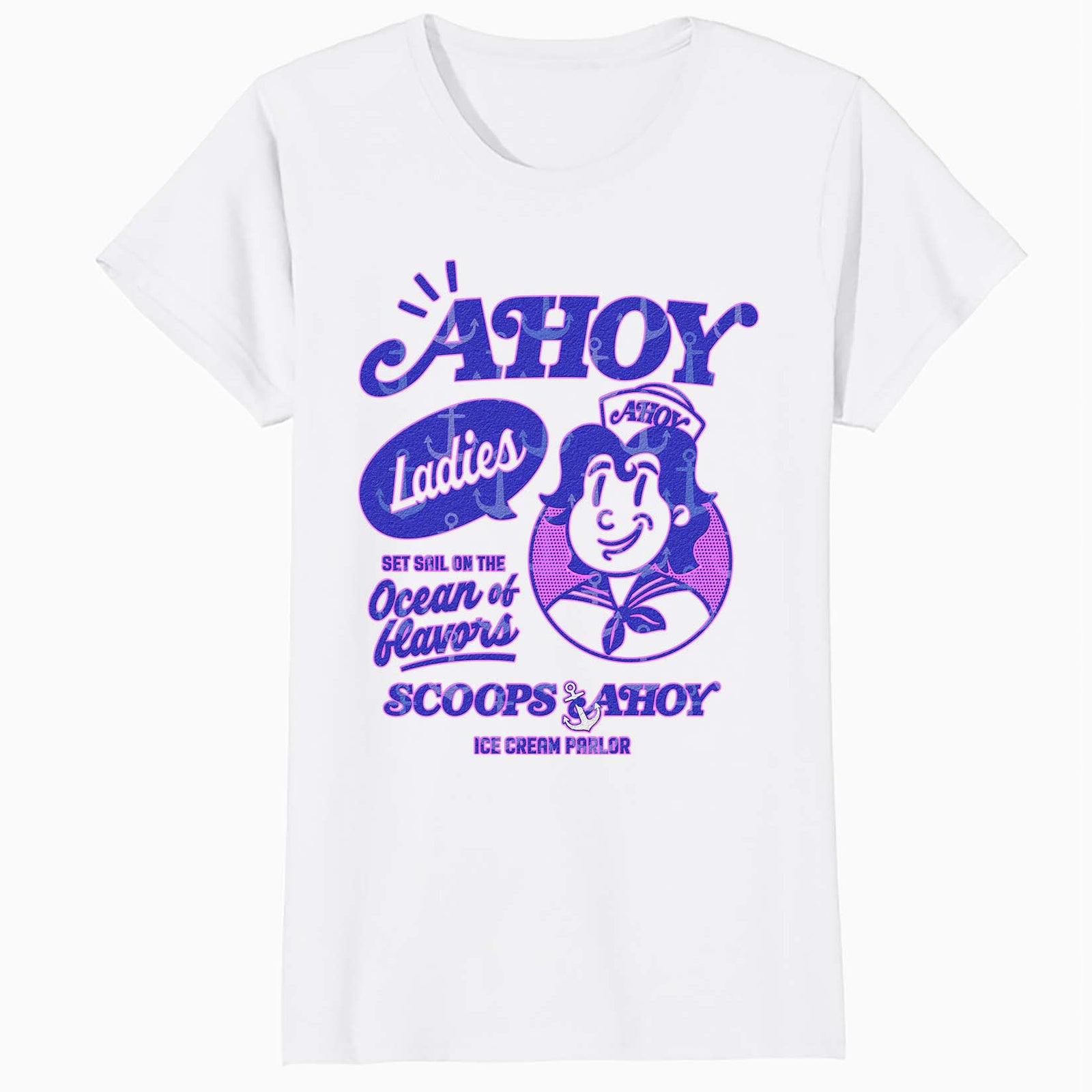 Stranger Things Scoops Ahoy Ice Cream Sail Retro 80s Vintage Official Women's SKINNY FIT T-Shirt