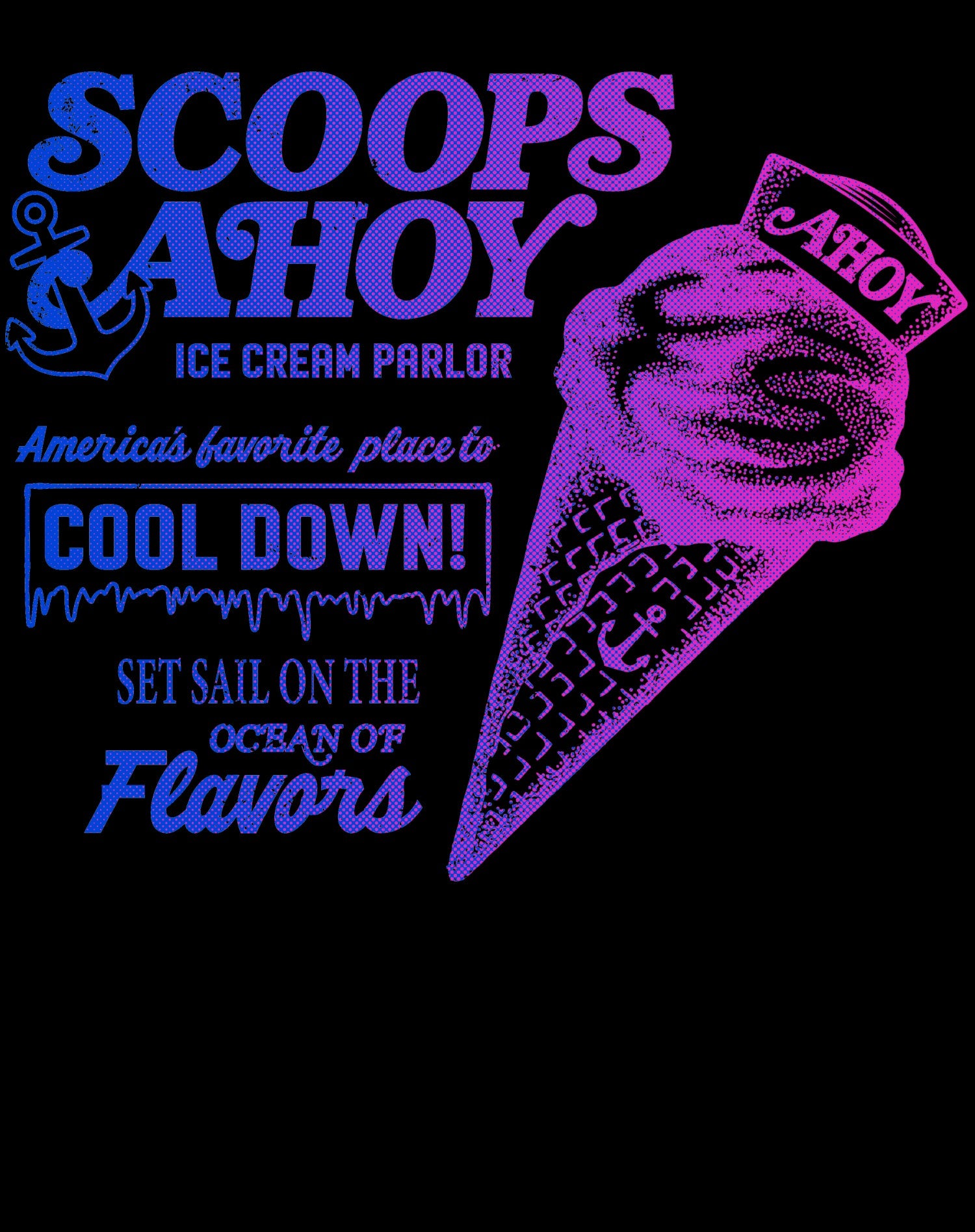 Stranger Things Scoops Ahoy Meme Cool Down Ice Cream Vintage Official Women's SKINNY FIT T-Shirt