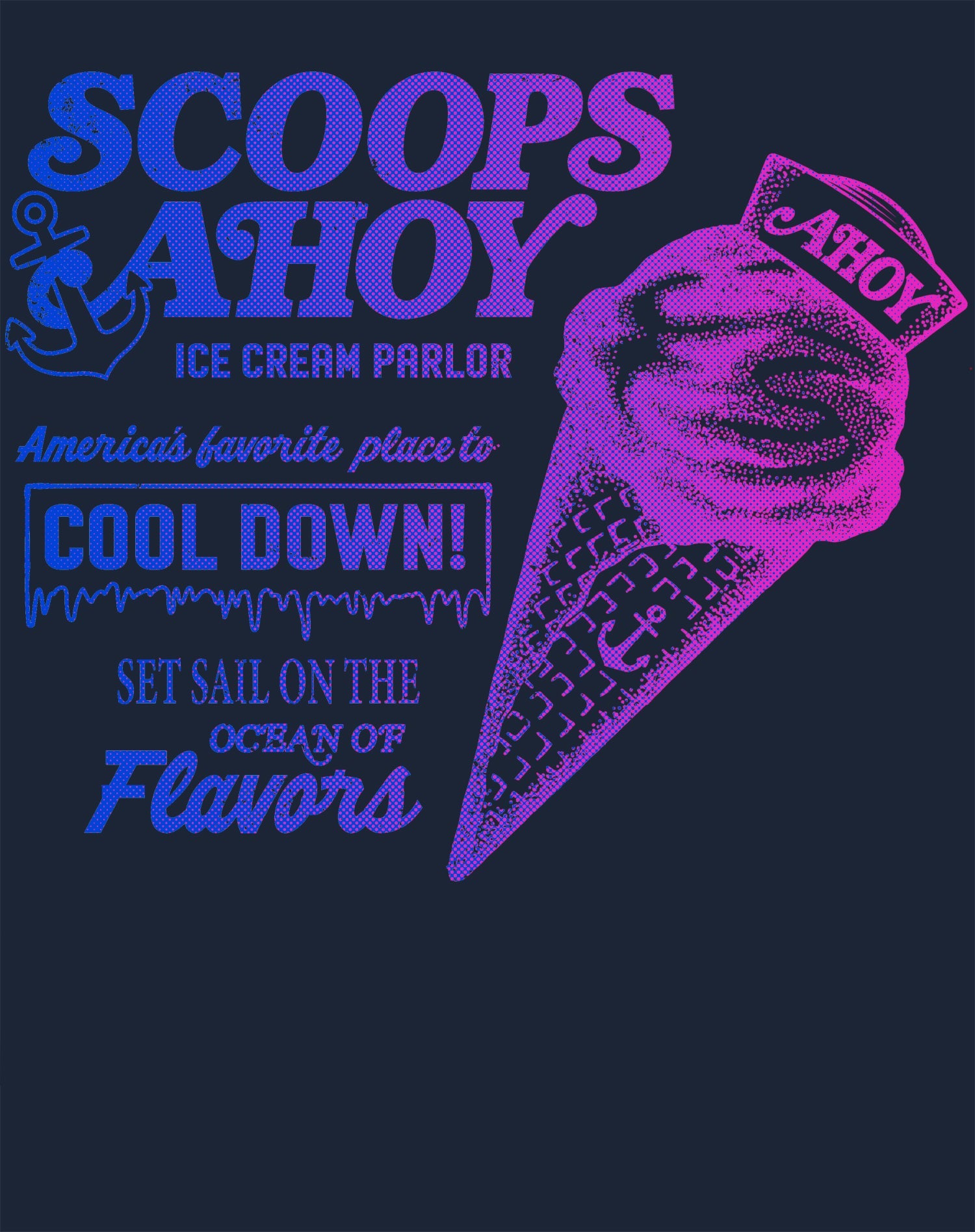Stranger Things Scoops Ahoy Meme Cool Down Ice Cream Vintage Official Women's SKINNY FIT T-Shirt