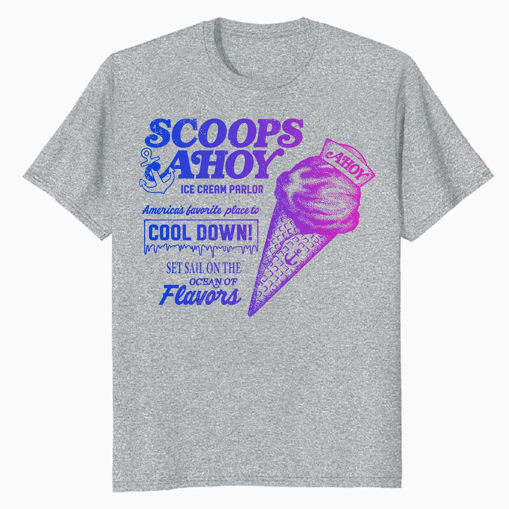 Stranger Things Scoops Ahoy Meme Cool Down Ice Cream Vintage Official Men's T-Shirt