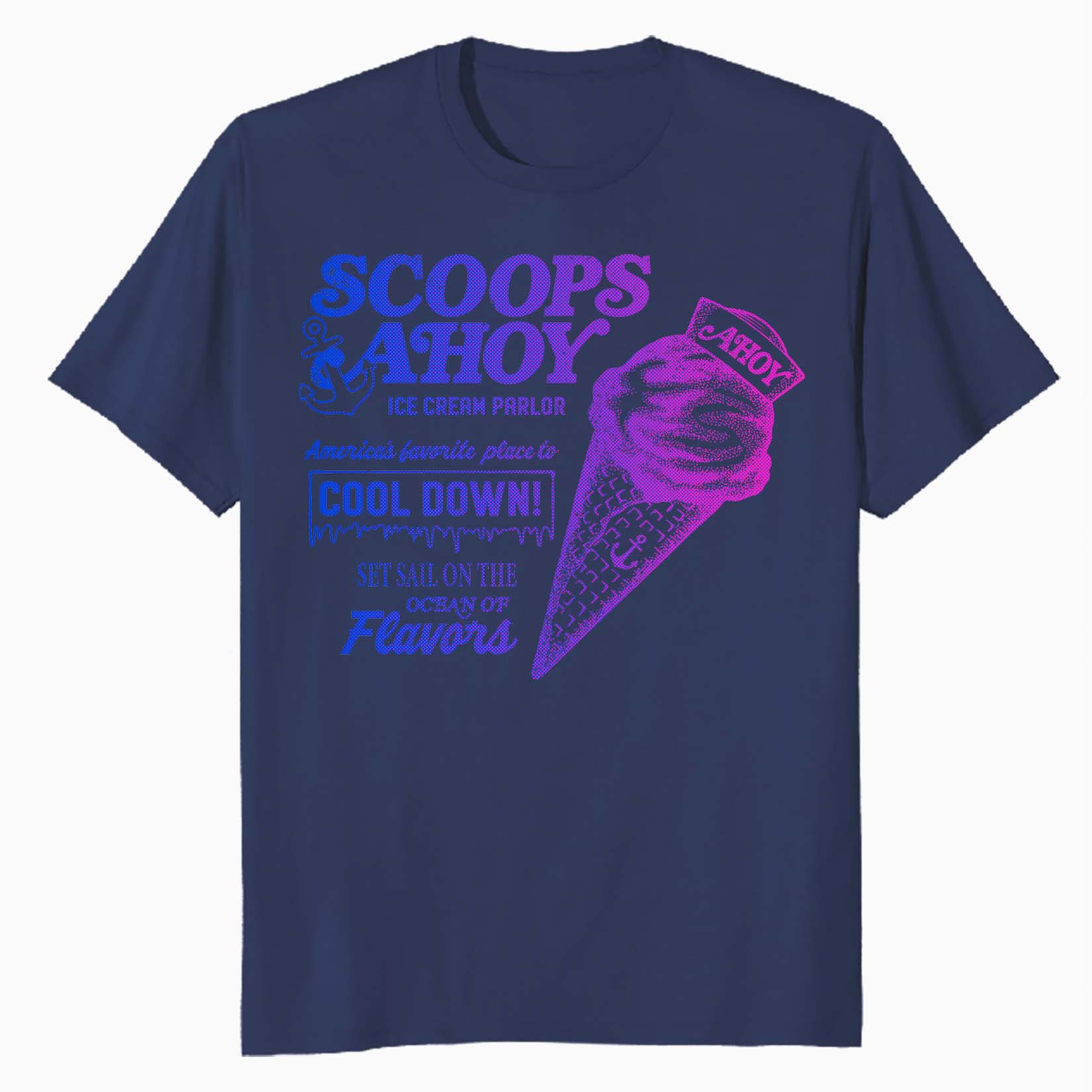 Stranger Things Scoops Ahoy Meme Cool Down Ice Cream Vintage Official Men's T-Shirt