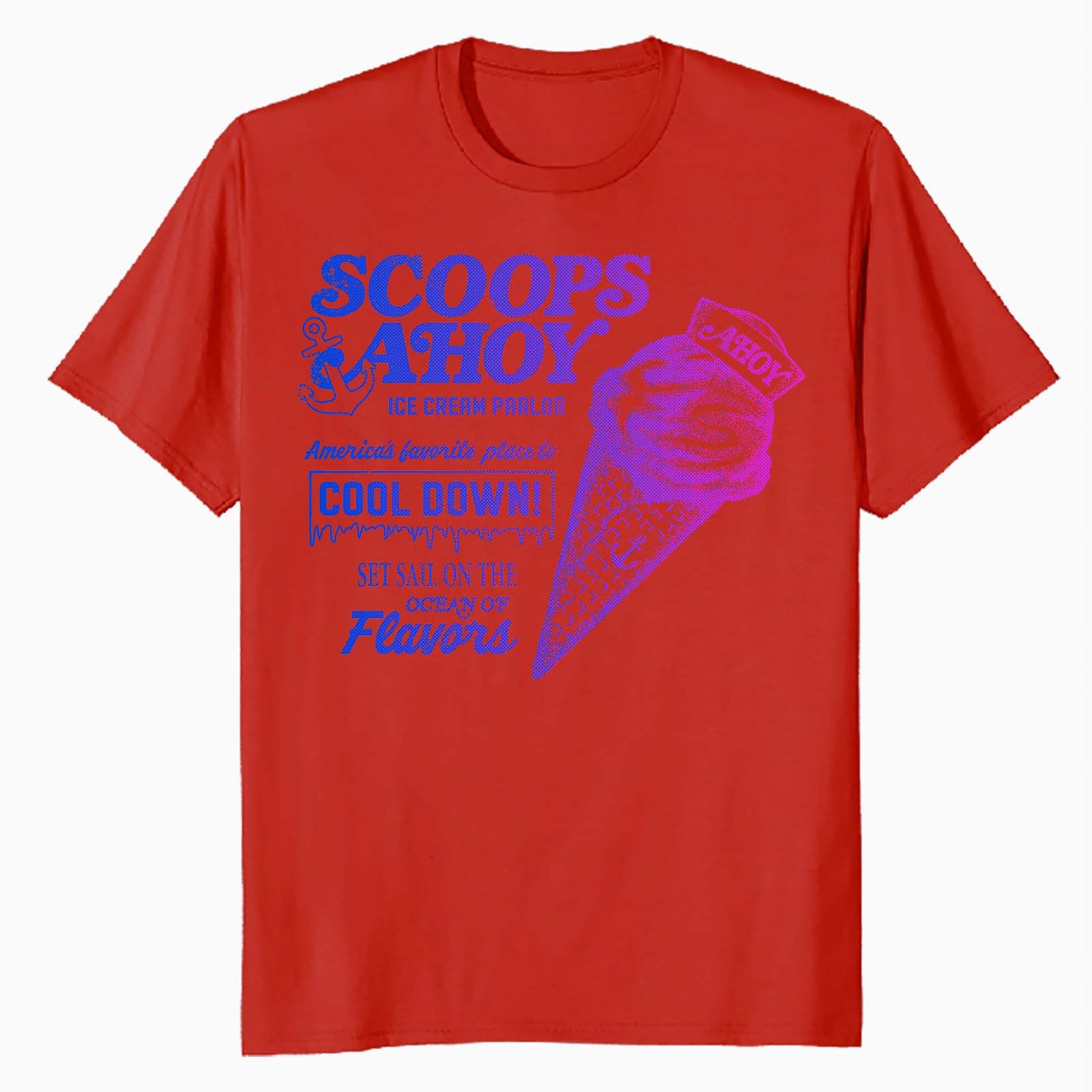 Stranger Things Scoops Ahoy Meme Cool Down Ice Cream Vintage Official Men's T-Shirt
