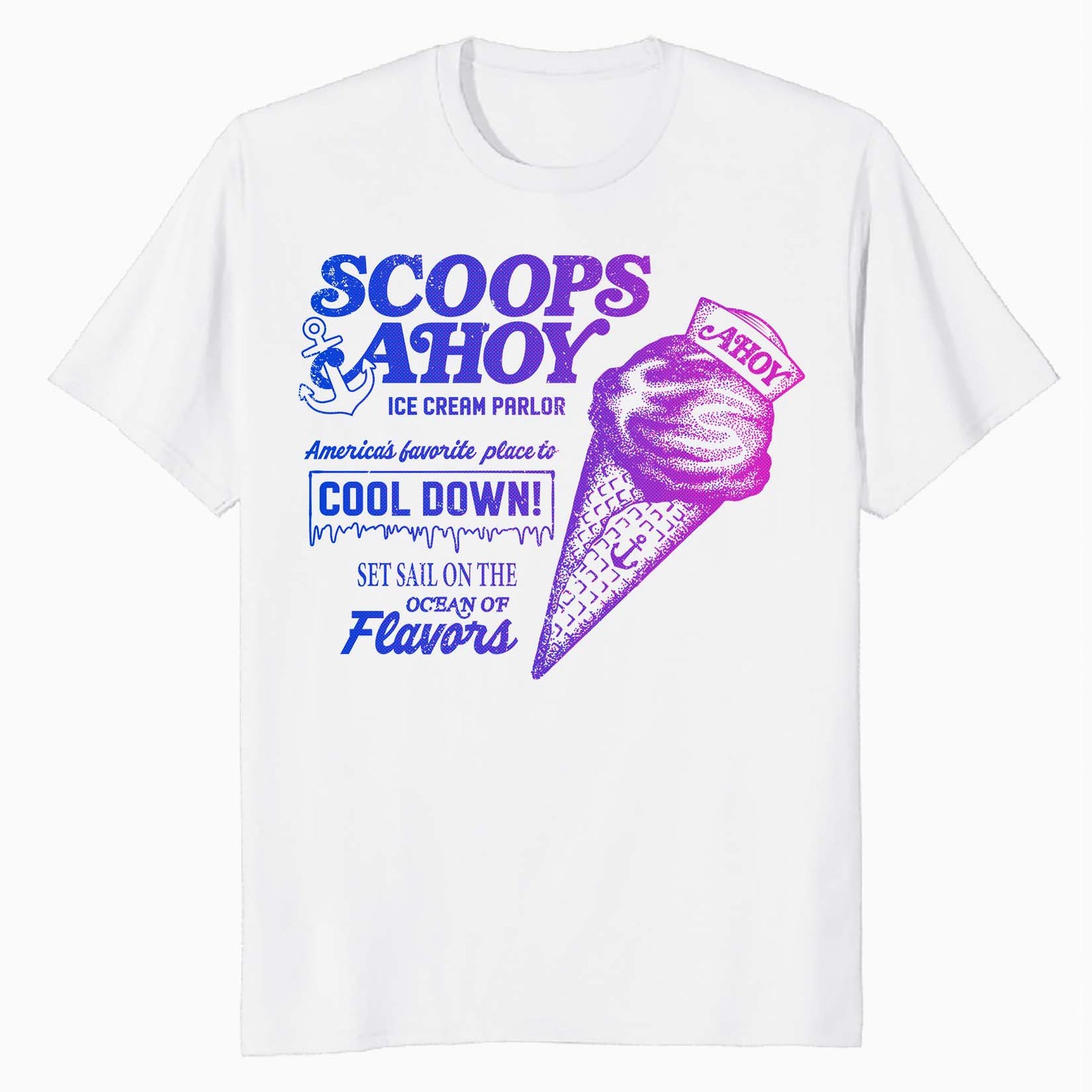Stranger Things Scoops Ahoy Meme Cool Down Ice Cream Vintage Official Men's T-Shirt