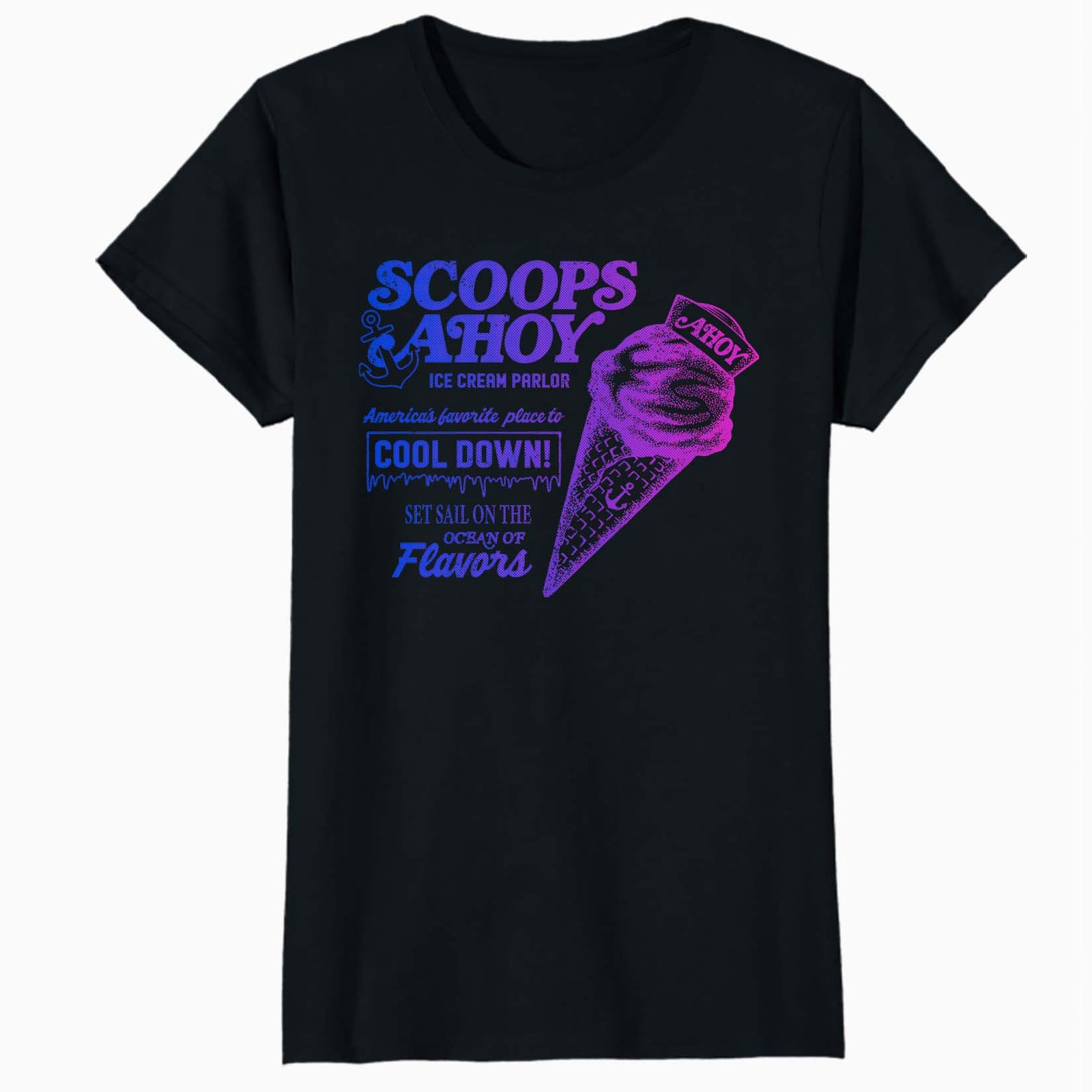 Stranger Things Scoops Ahoy Meme Cool Down Ice Cream Vintage Official Women's SKINNY FIT T-Shirt