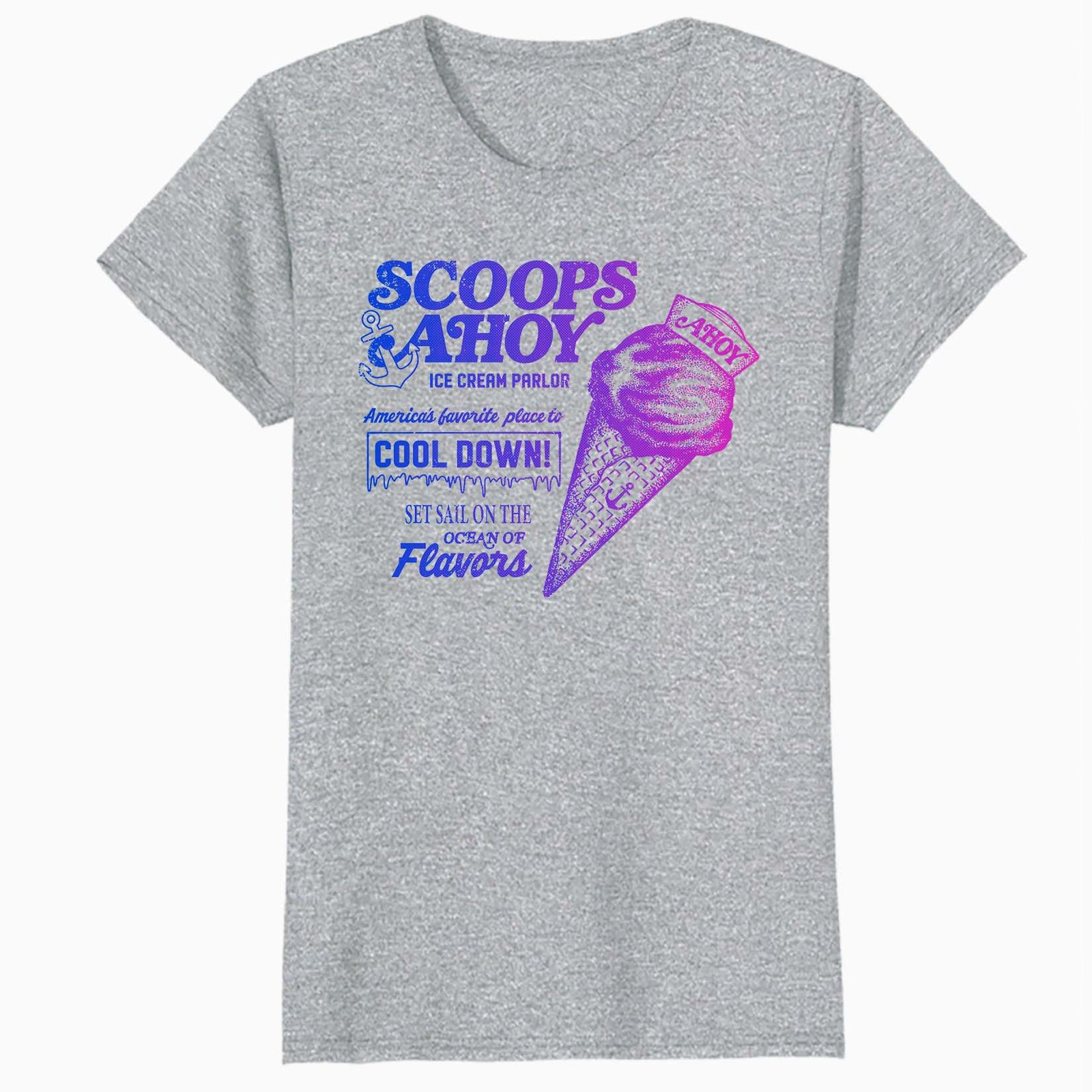 Stranger Things Scoops Ahoy Meme Cool Down Ice Cream Vintage Official Women's SKINNY FIT T-Shirt