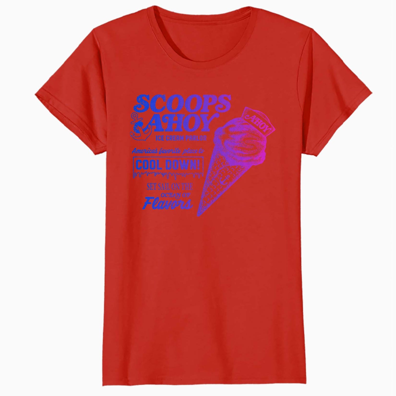 Stranger Things Scoops Ahoy Meme Cool Down Ice Cream Vintage Official Women's SKINNY FIT T-Shirt