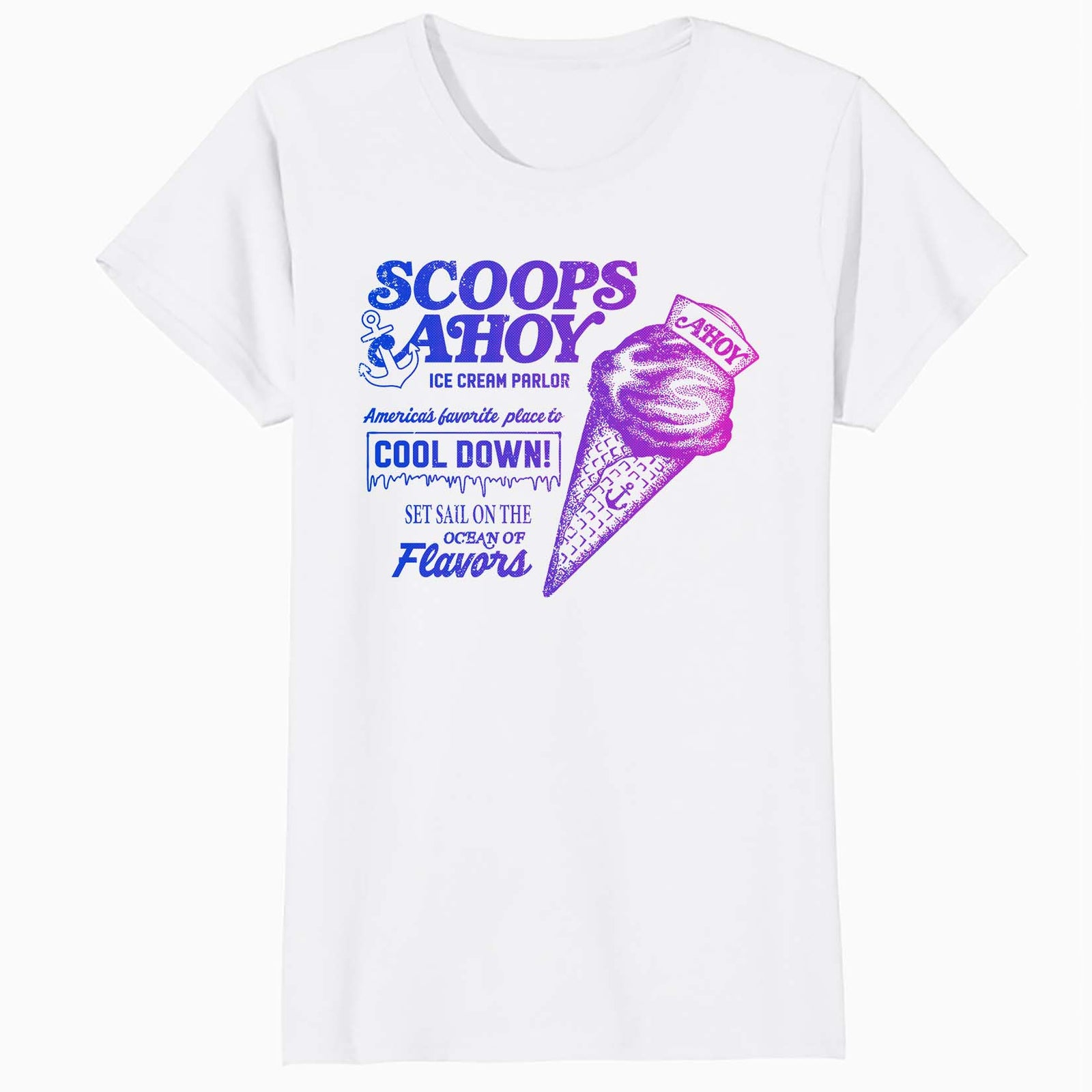 Stranger Things Scoops Ahoy Meme Cool Down Ice Cream Vintage Official Women's SKINNY FIT T-Shirt