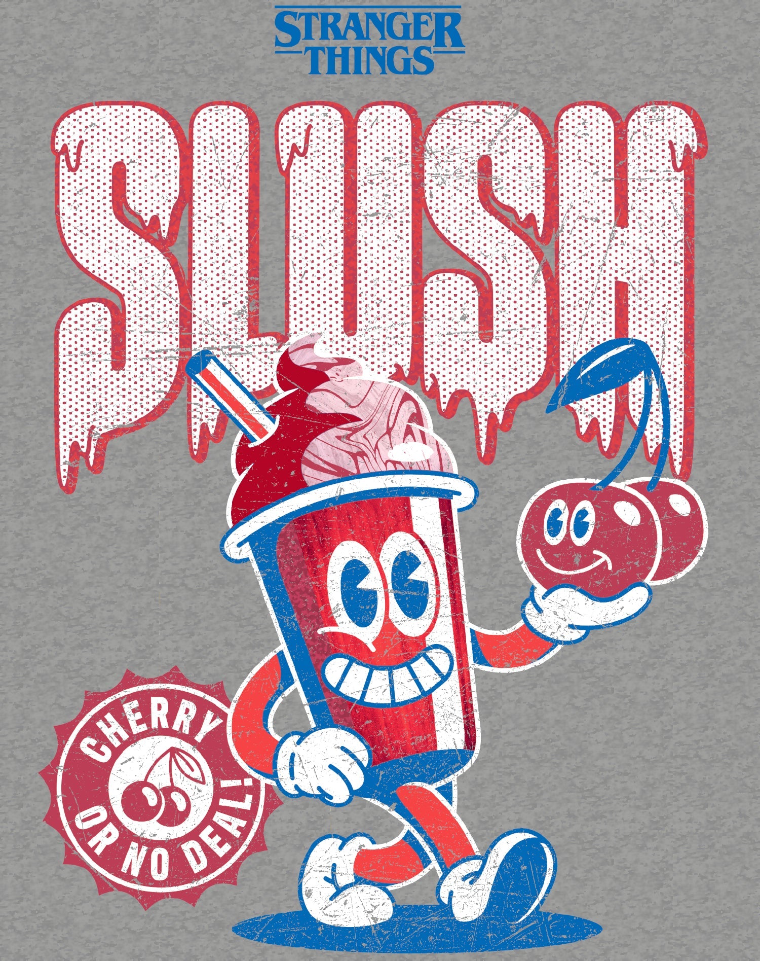 Stranger Things Scoops Ahoy Promo Slush Cherry Vintage 80s Official Women's SKINNY FIT T-Shirt