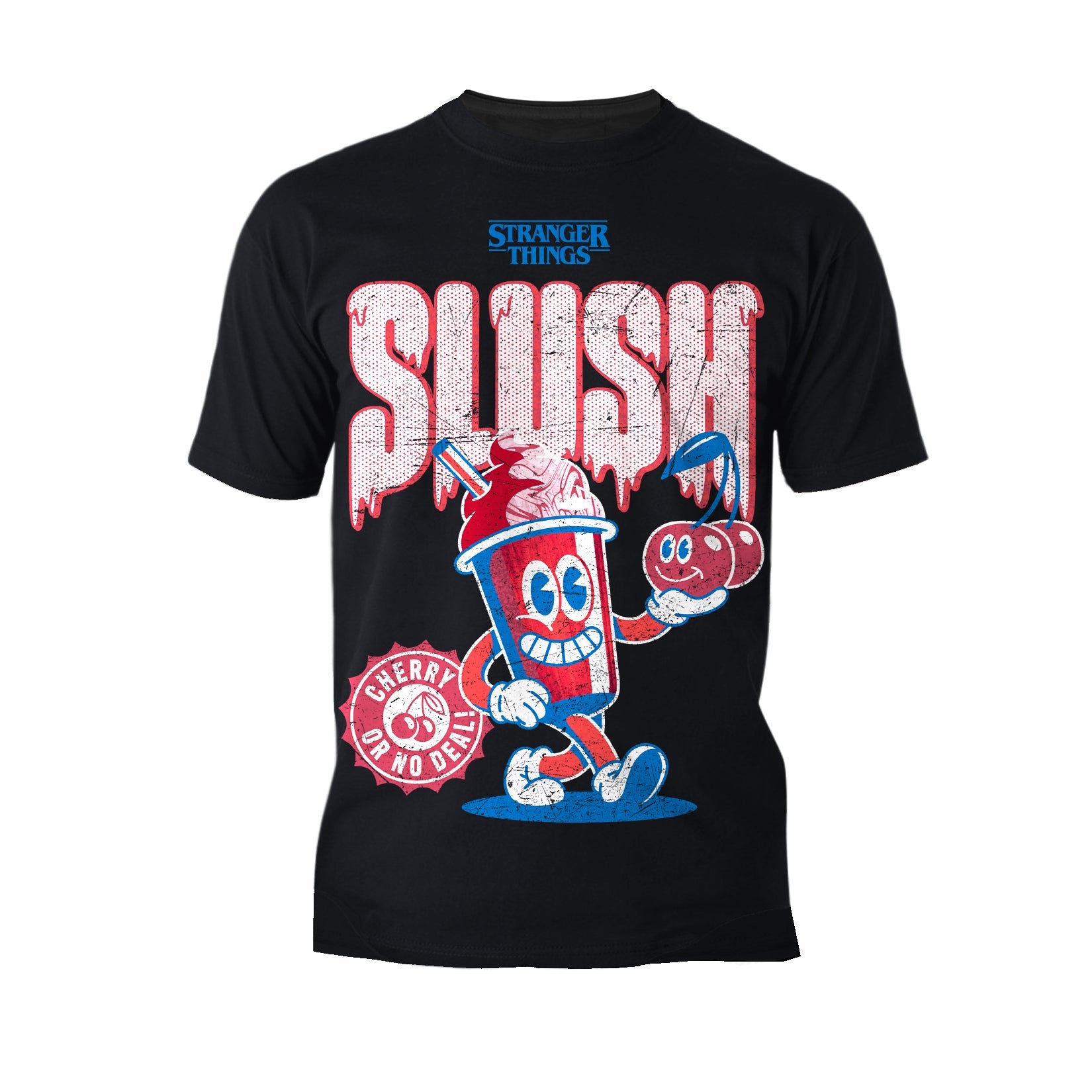 Stranger Things Scoops Ahoy Promo Slush Cherry Vintage 80s Official Men's T-Shirt