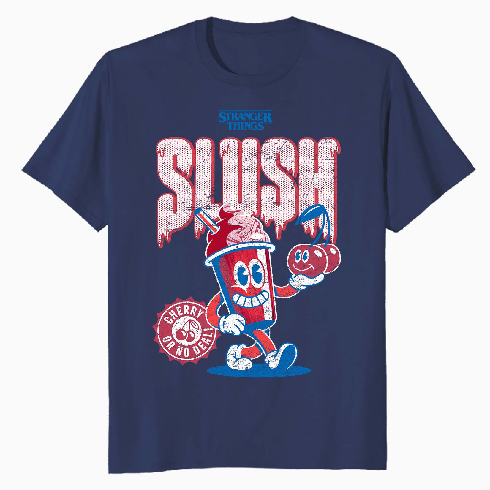 Stranger Things Scoops Ahoy Promo Slush Cherry Vintage 80s Official Men's T-Shirt
