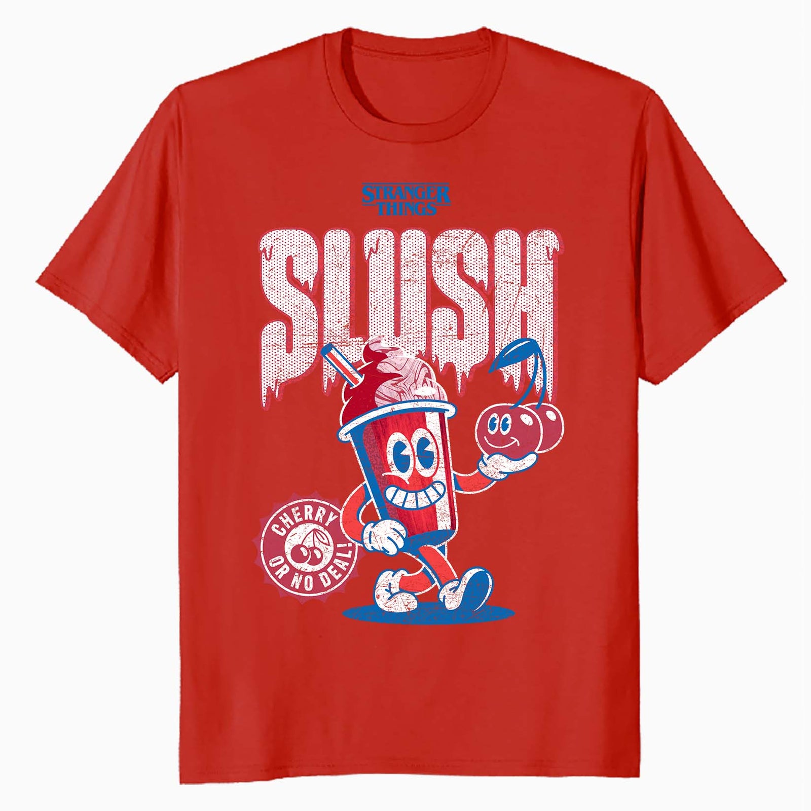 Stranger Things Scoops Ahoy Promo Slush Cherry Vintage 80s Official Men's T-Shirt