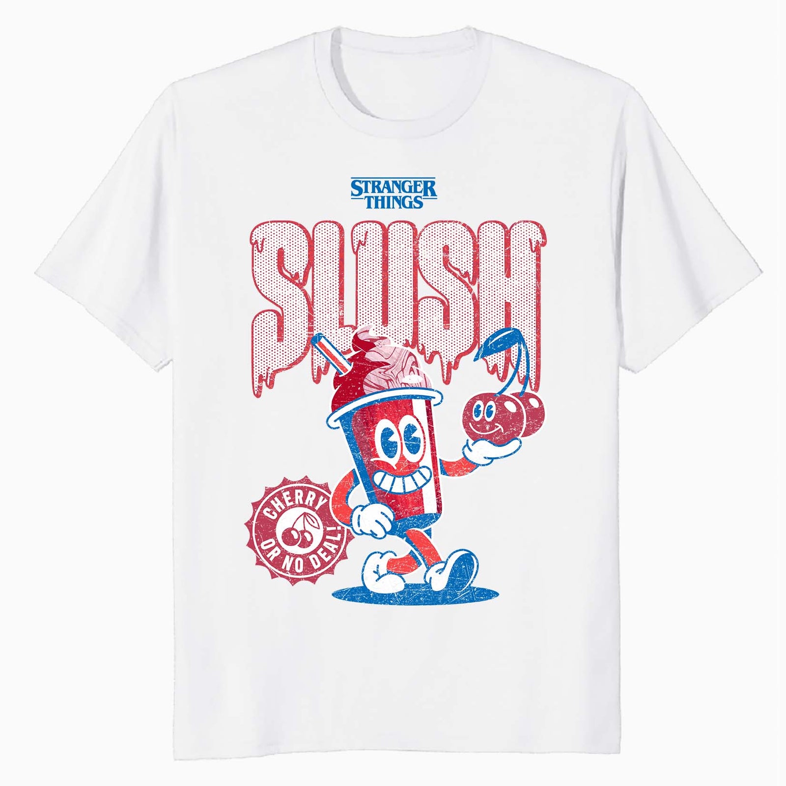 Stranger Things Scoops Ahoy Promo Slush Cherry Vintage 80s Official Men's T-Shirt
