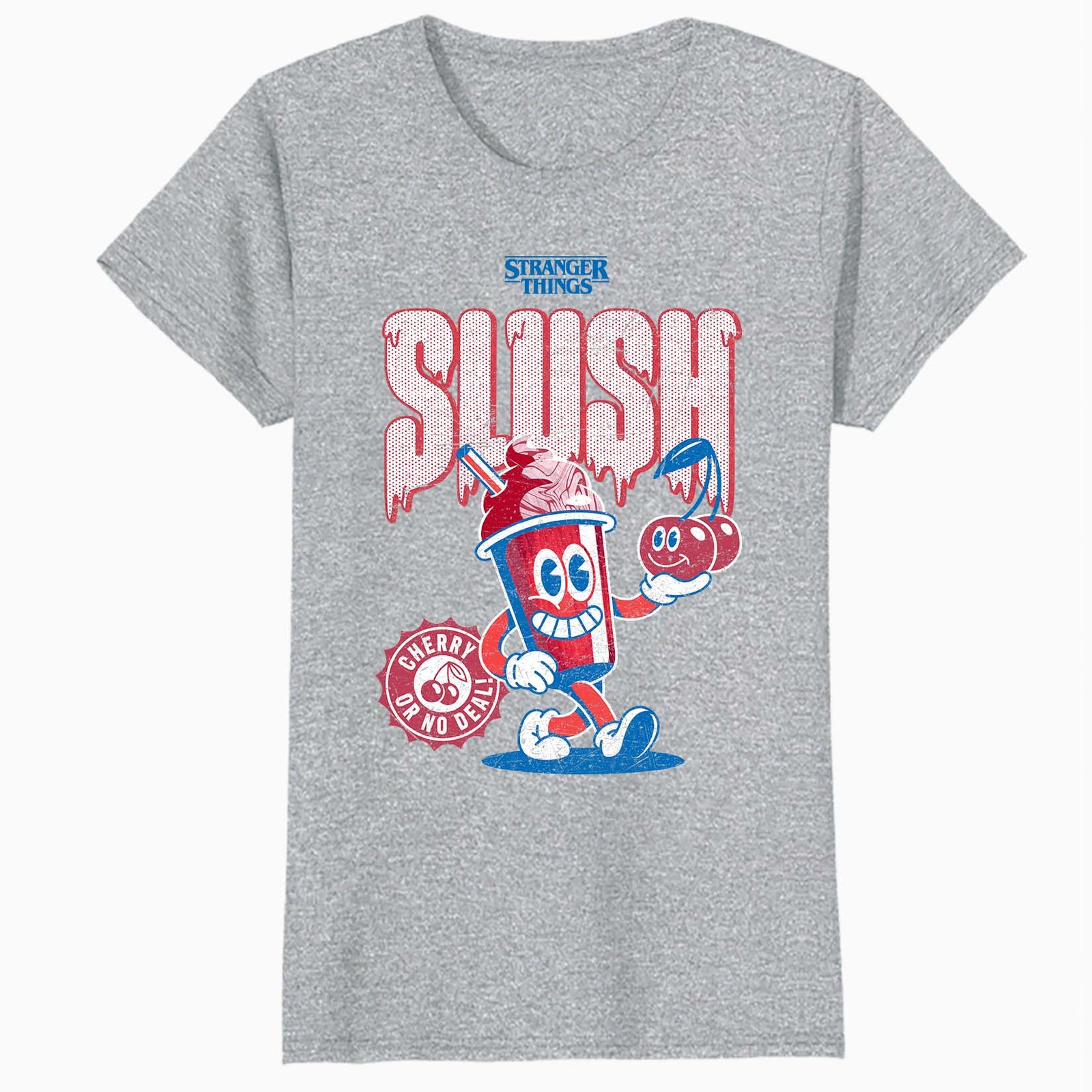 Stranger Things Scoops Ahoy Promo Slush Cherry Vintage 80s Official Women's SKINNY FIT T-Shirt