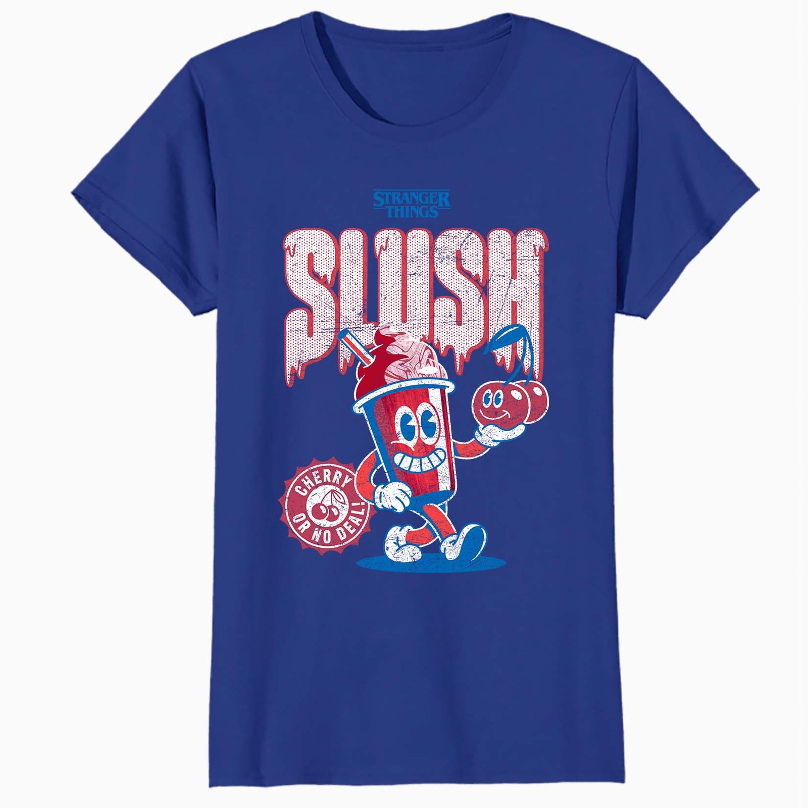Stranger Things Scoops Ahoy Promo Slush Cherry Vintage 80s Official Women's SKINNY FIT T-Shirt