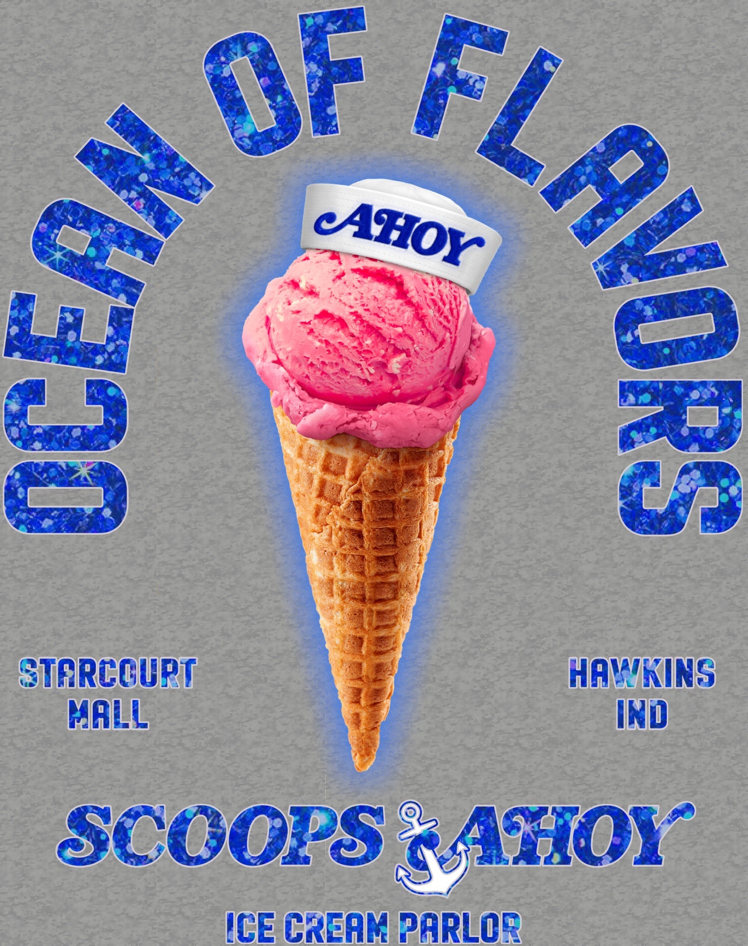 Stranger Things Scoops Ahoy Starcourt Mall Hawkins Ice Cream Official Women's SKINNY FIT T-Shirt