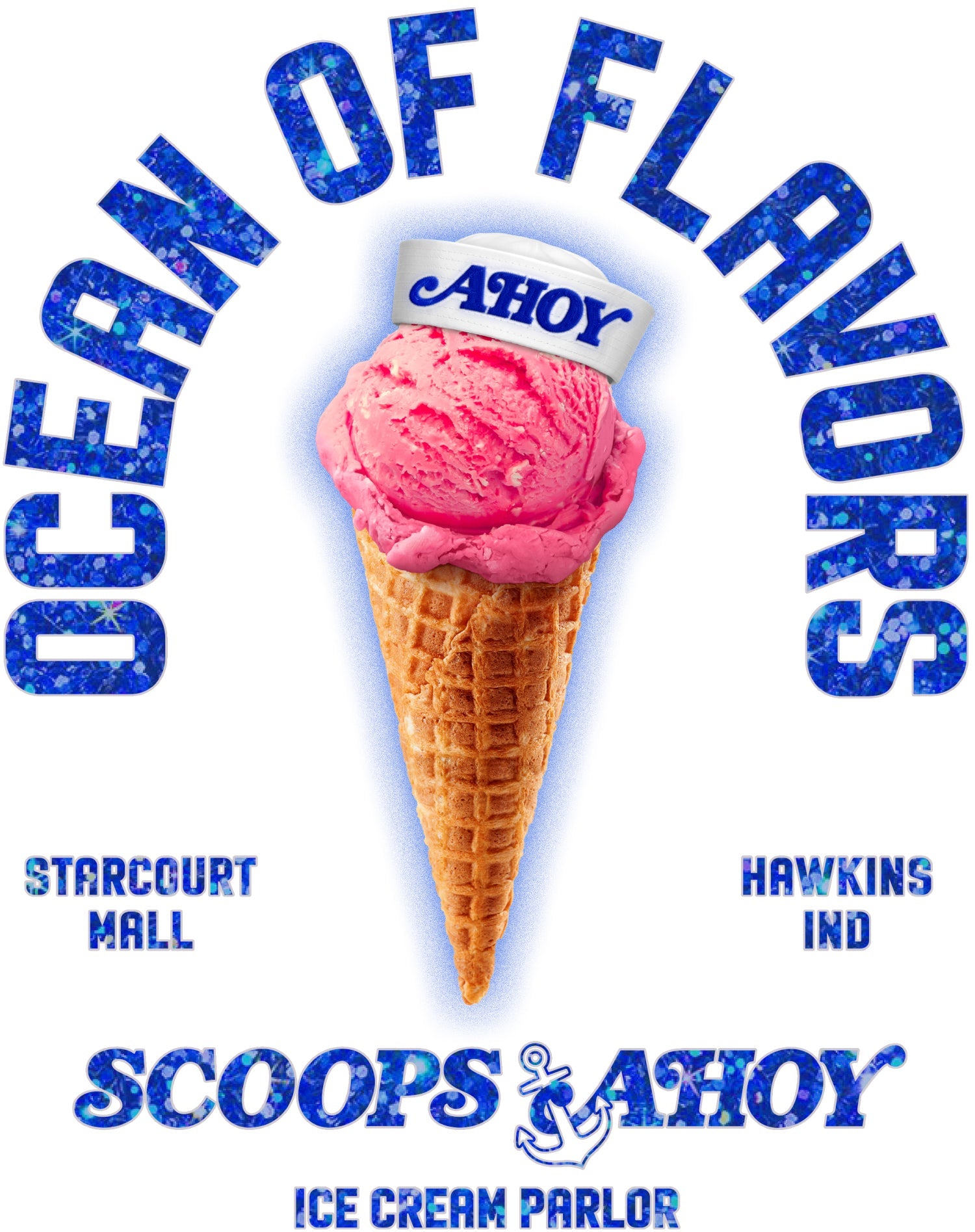 Stranger Things Scoops Ahoy Starcourt Mall Hawkins Ice Cream Official Women's SKINNY FIT T-Shirt