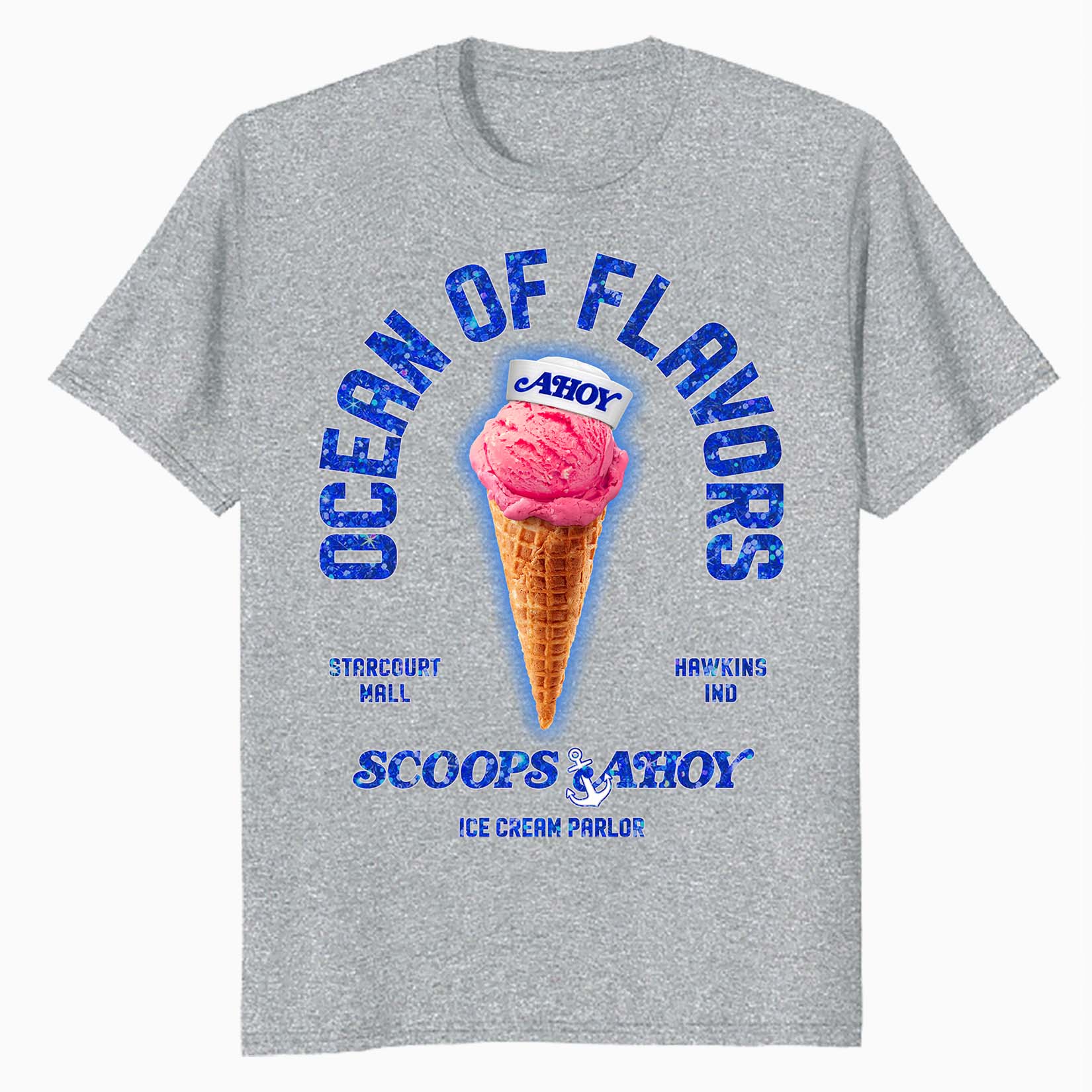 Stranger Things Scoops Ahoy Starcourt Mall Hawkins Ice Cream Official Men's T-Shirt