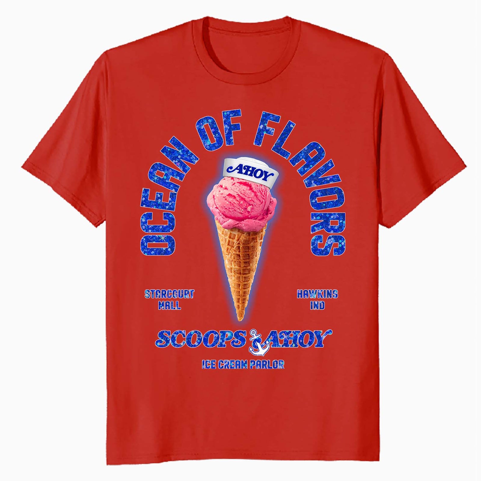 Stranger Things Scoops Ahoy Starcourt Mall Hawkins Ice Cream Official Men's T-Shirt