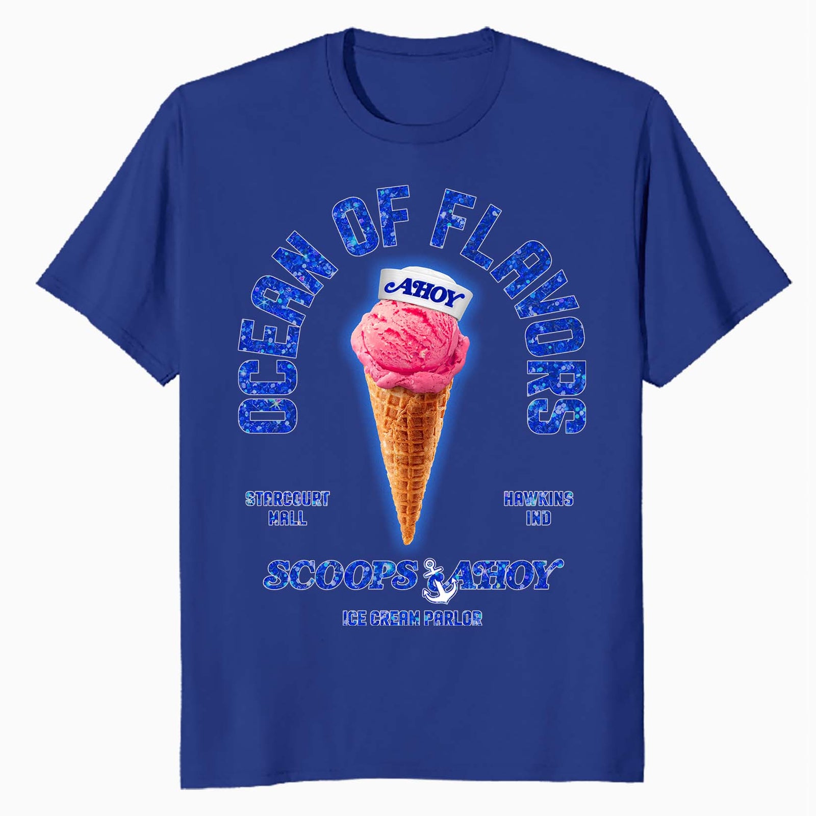 Stranger Things Scoops Ahoy Starcourt Mall Hawkins Ice Cream Official Men's T-Shirt
