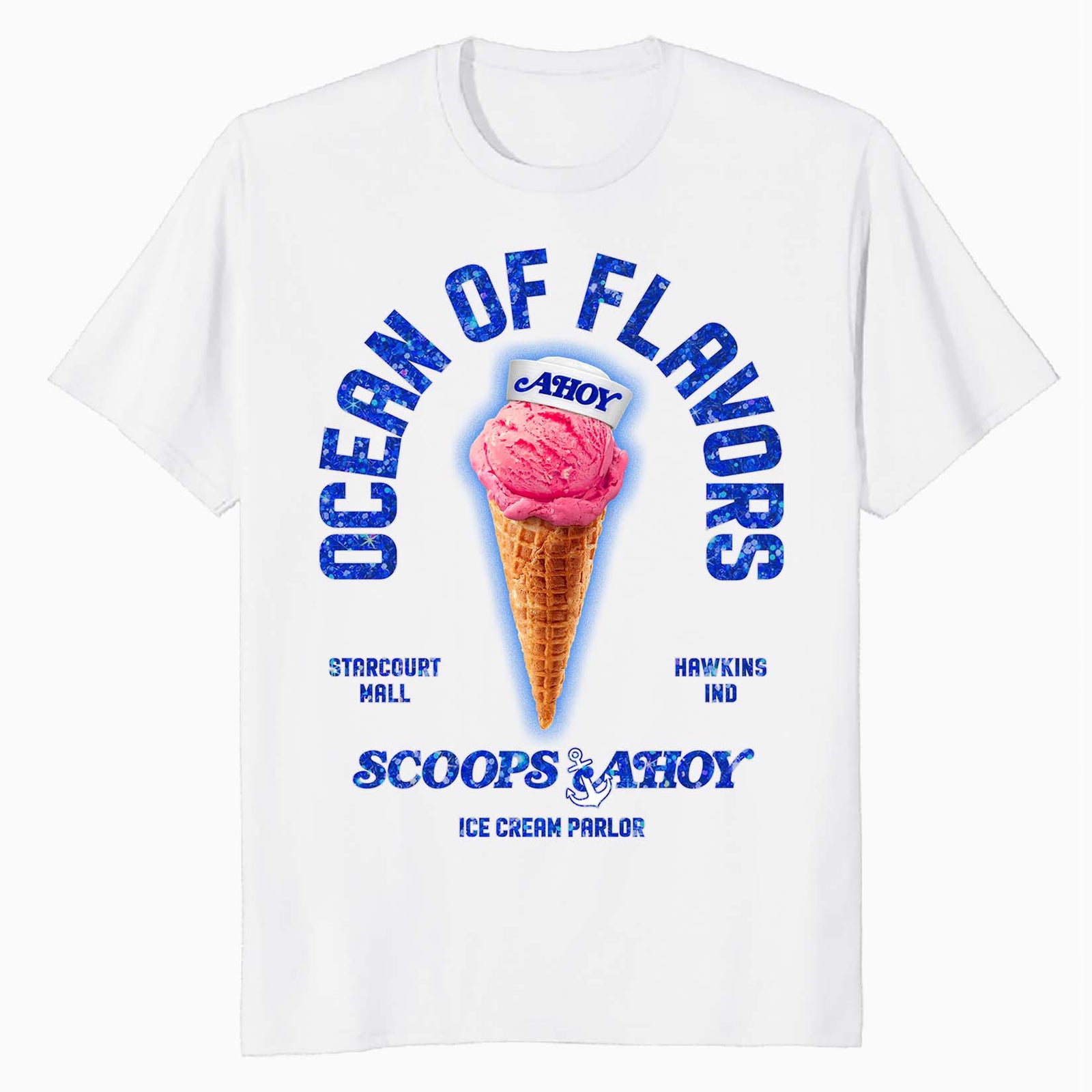 Stranger Things Scoops Ahoy Starcourt Mall Hawkins Ice Cream Official Men's T-Shirt