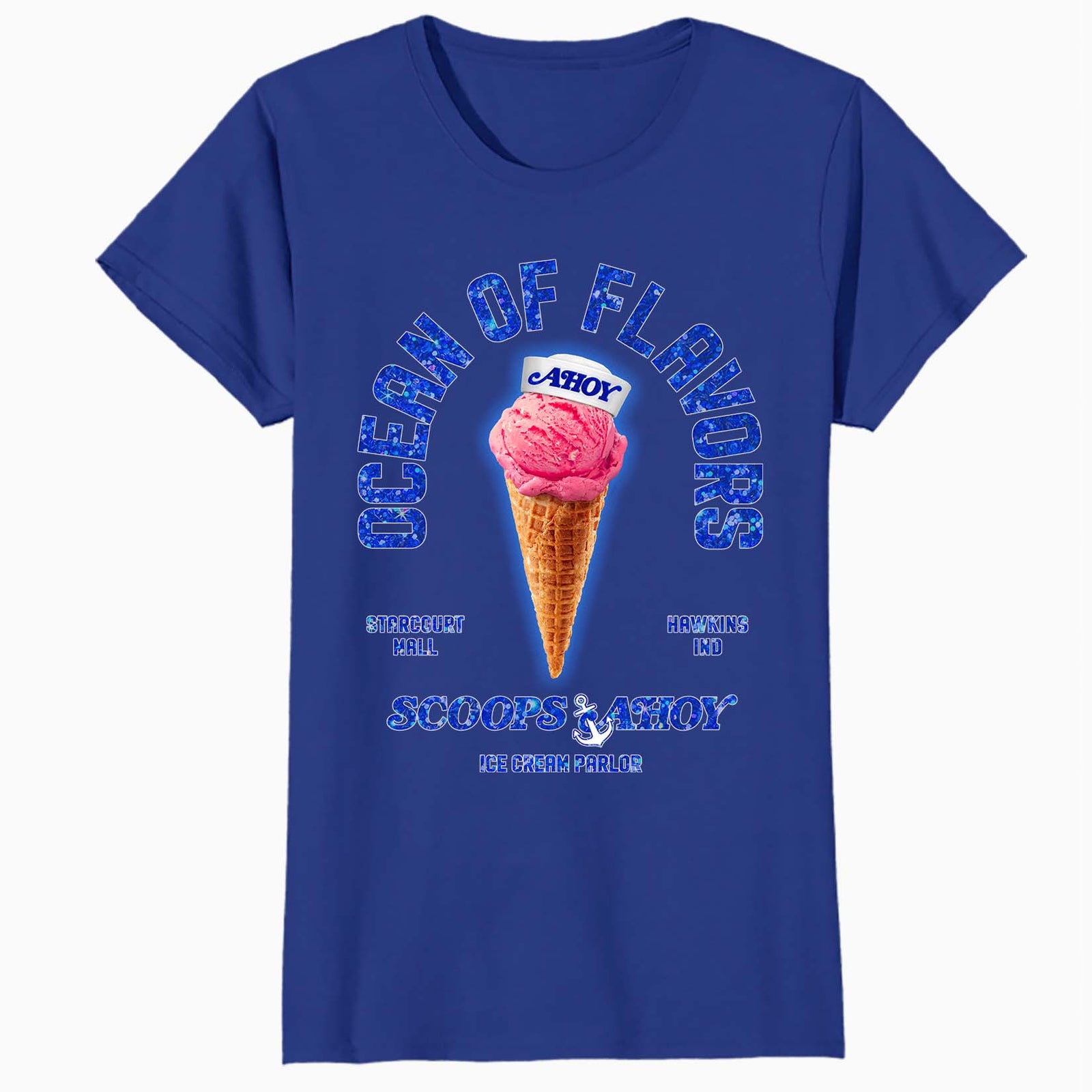 Stranger Things Scoops Ahoy Starcourt Mall Hawkins Ice Cream Official Women's SKINNY FIT T-Shirt