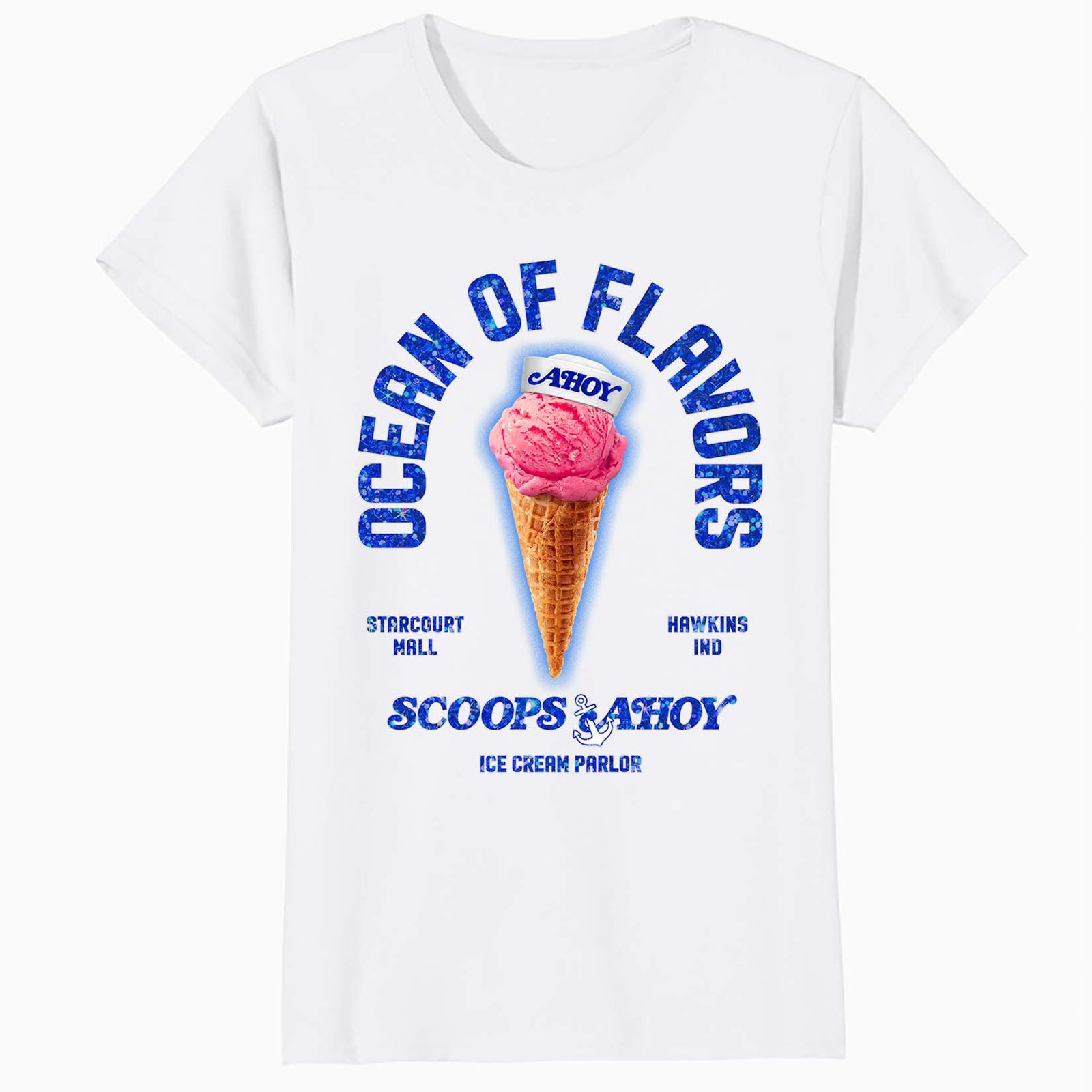 Stranger Things Scoops Ahoy Starcourt Mall Hawkins Ice Cream Official Women's SKINNY FIT T-Shirt