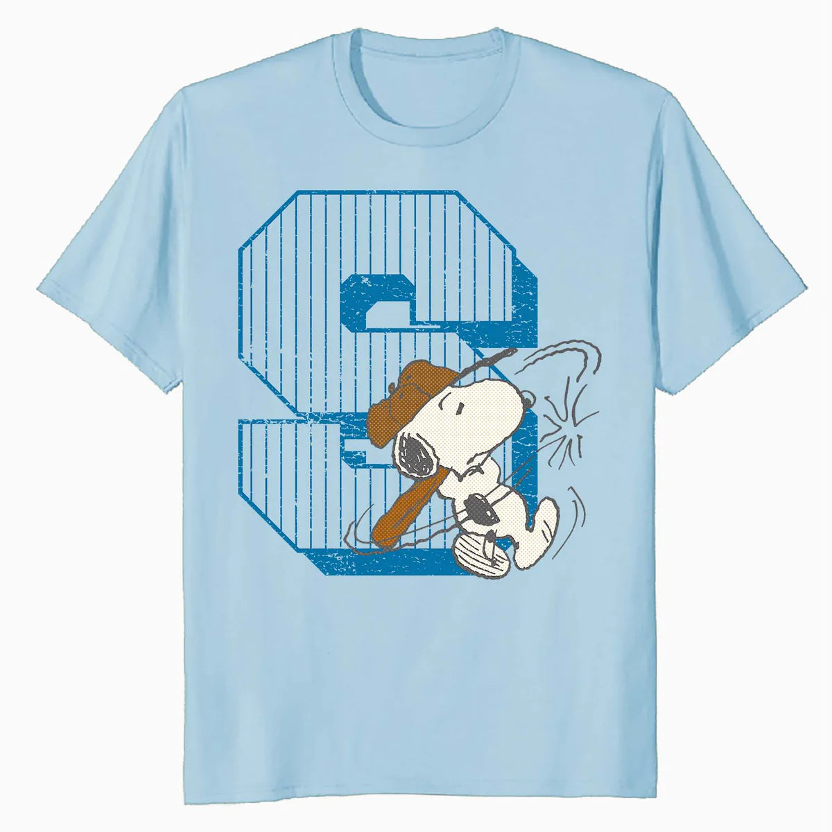 Peanuts Baseball Snoopy Swing Bat Retro 90s Varsity Sports Official Men's T-Shirt