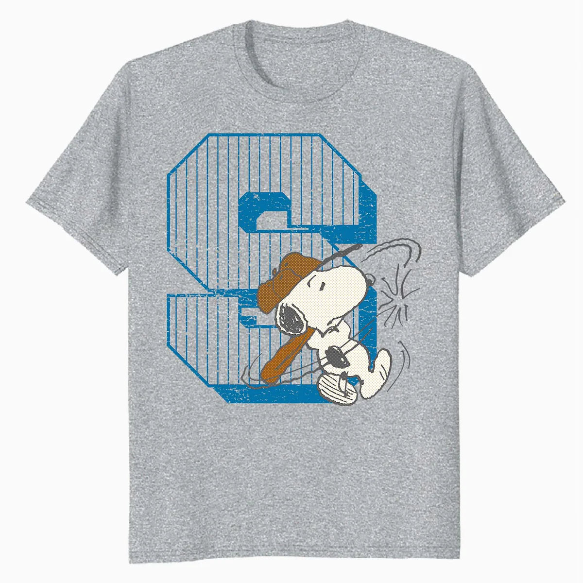 Peanuts Baseball Snoopy Swing Bat Retro 90s Varsity Sports Official Men's T-Shirt