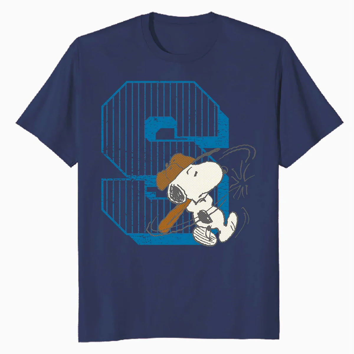Peanuts Baseball Snoopy Swing Bat Retro 90s Varsity Sports Official Men's T-Shirt